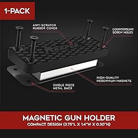 Keeper MG Gun Magnet for Vehicle - Magnetic Quickdraw Holder for Rifle, Handgun, Shotgun, Pistol up to 35lbs - Tactical Car Holster & Mount for Home, Desk, Truck Accessories for Men