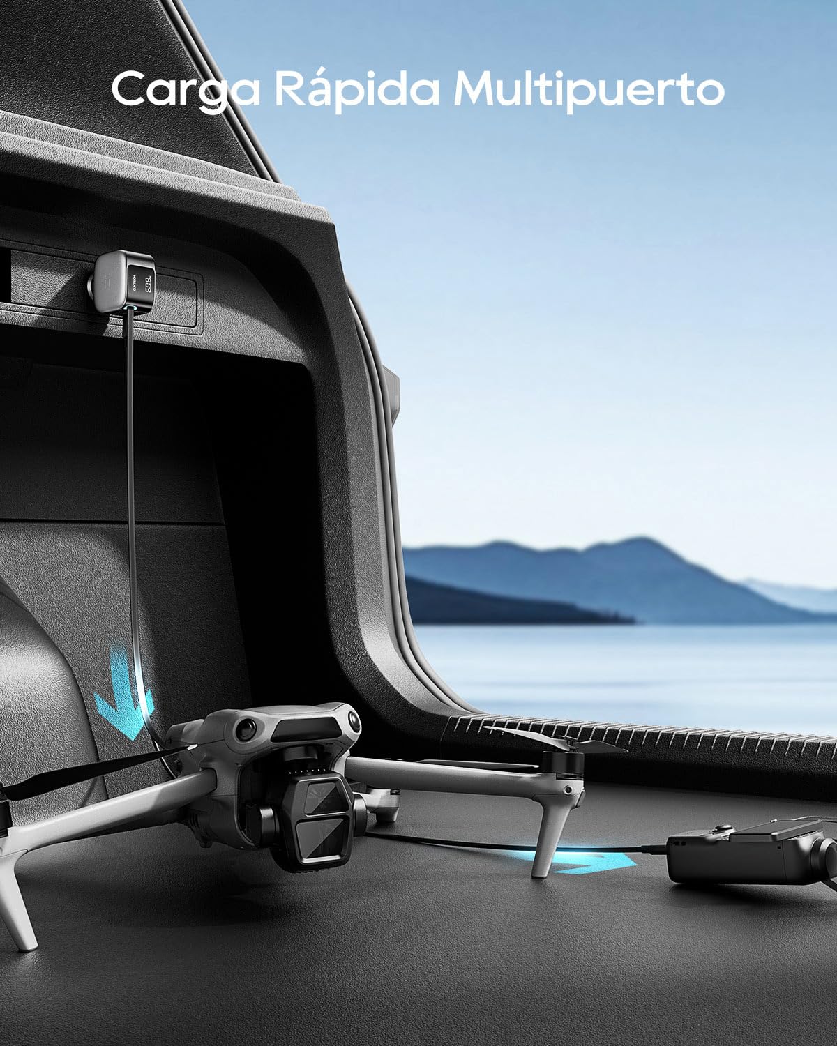 CUKTECH 85W Cargador Coche Retráctil Carga Rápida, Car Charger USB C 3 Puertas (2C1A) con Cable Retractil, Compatible con iPhone 17 Pro MAX Air/iPhone 16/15/14, Galaxy S25/24, MacBook, iPad Pro