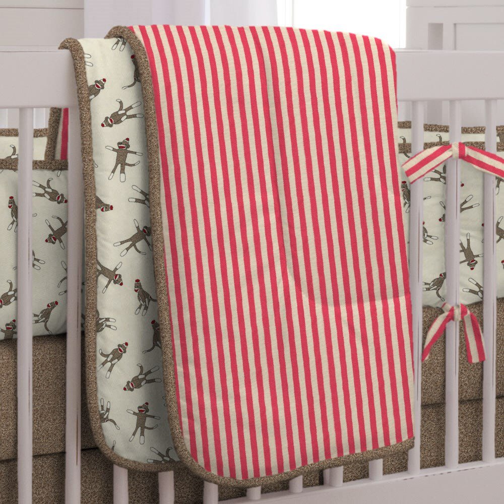 sock monkey crib bedding
