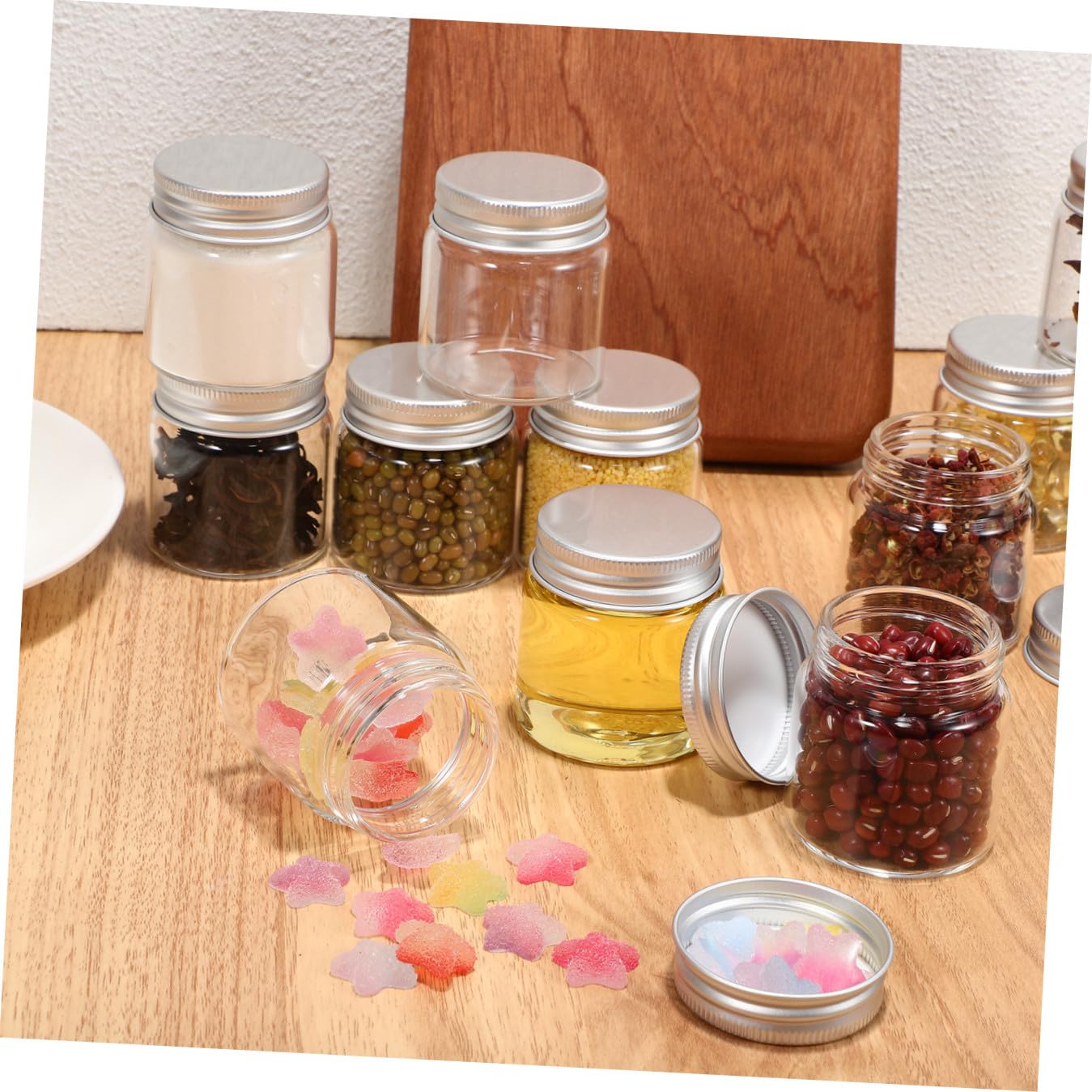 20 Stück Kleine Glas Vorratsgläser mit Dicht Schließendem Schraubdeckel Langlebig und Sicher für Gewürze Lotionen Salben und Lebensmittel Vielseitig Einsetzbar im Haushalt