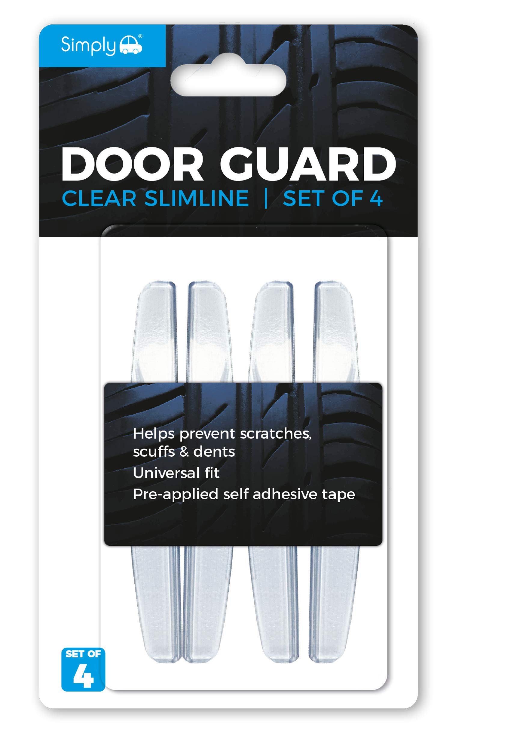 Simply Clear Slimline Car Door Guards Protector Scratch Preventer (Pack Of 4) 5037409054667