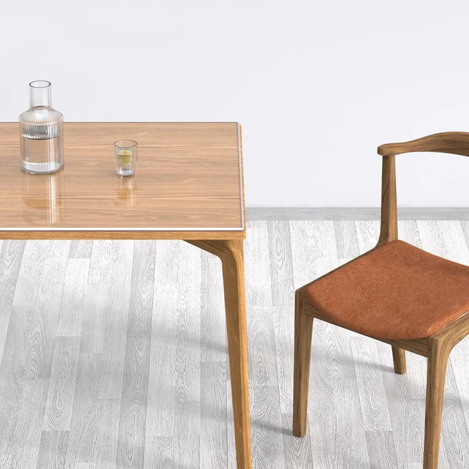 Wasserdichter PVC-Tischdeckenschutz, 2 mm dick, abwischbare Restaurant-Tischmatte, strapazierfähige Kunststoff-Tischabdeckfolie, 55 x 140 cm für einfache Reinigung