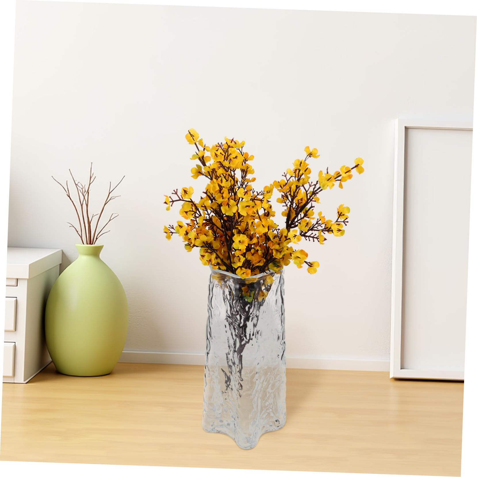 GLEAVI Vase Verre Transparent Hydroponique pour Fleurs Décoration Élégante pour Salon Bureau et Mariage Propagation de Plantes sans Terre Centre de Table Compact et Moderne