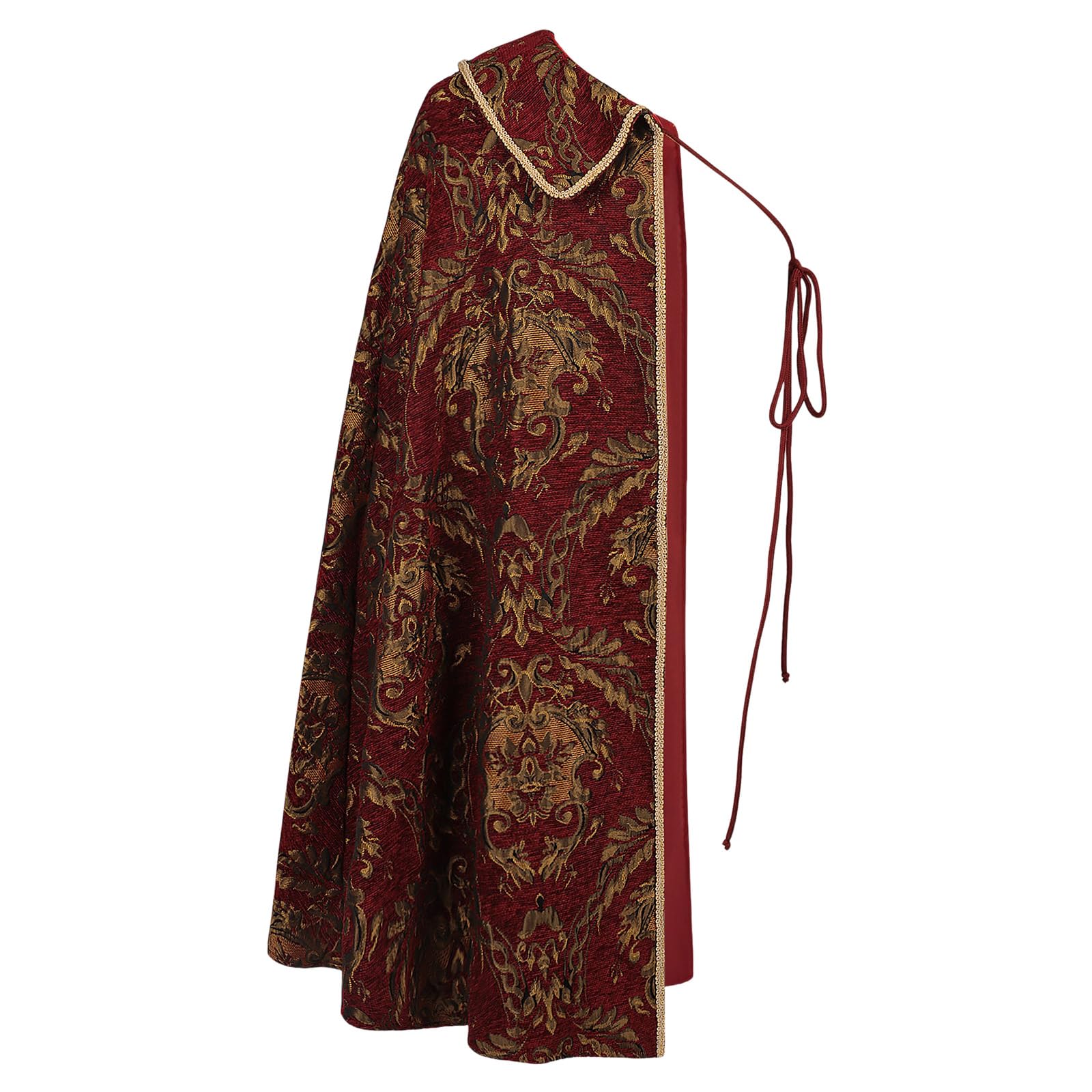 Tudor Cape Men Medieval Costumes Noble Tudor King Costume Cape Ren Faire Half Shoulder Cloak for Cavalier Ranger Halloween LARP Costume Accessories Cosplay Stage Performance Outfit