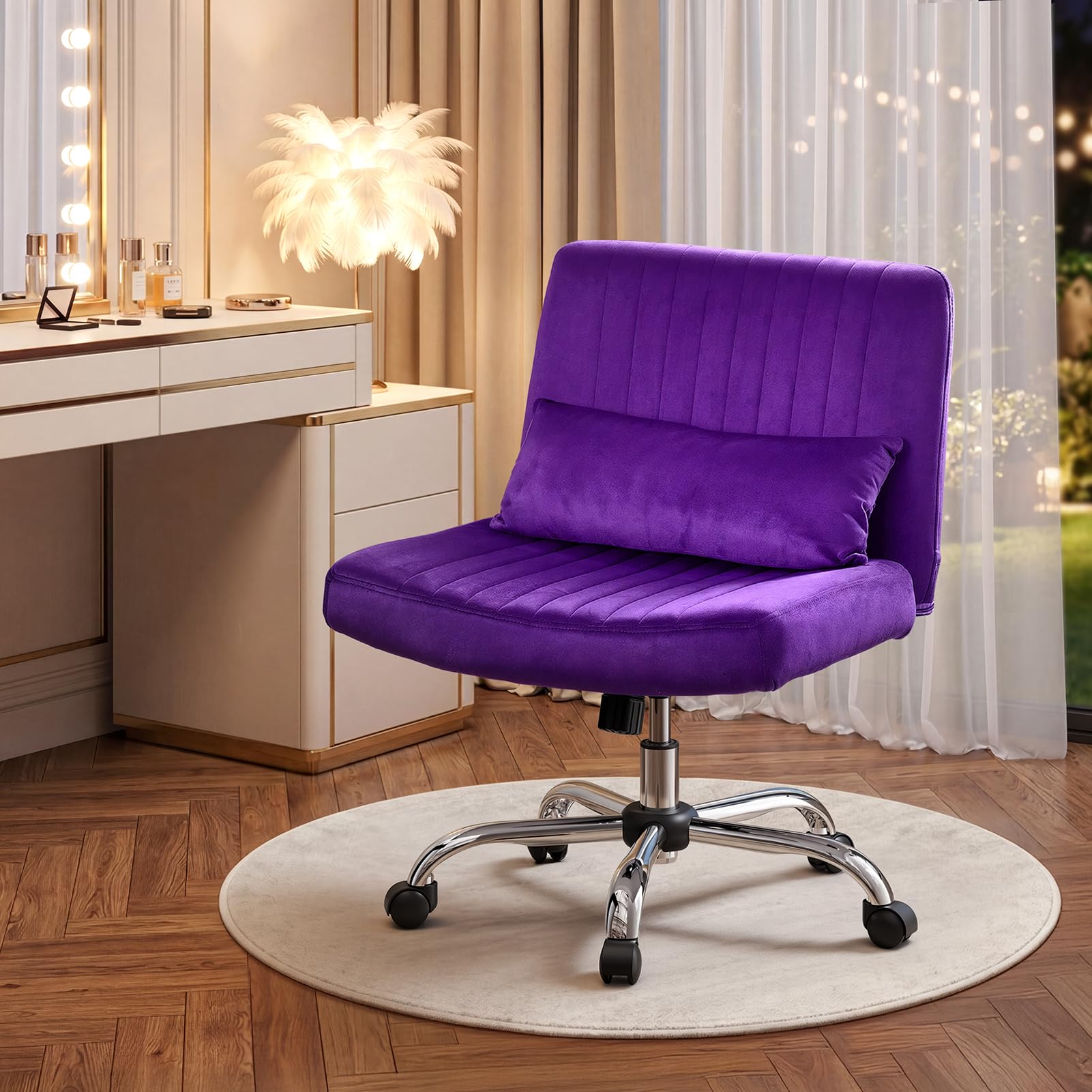 Amazon.com: Criss Cross Chair with Wheels, Velvet Cross Legged