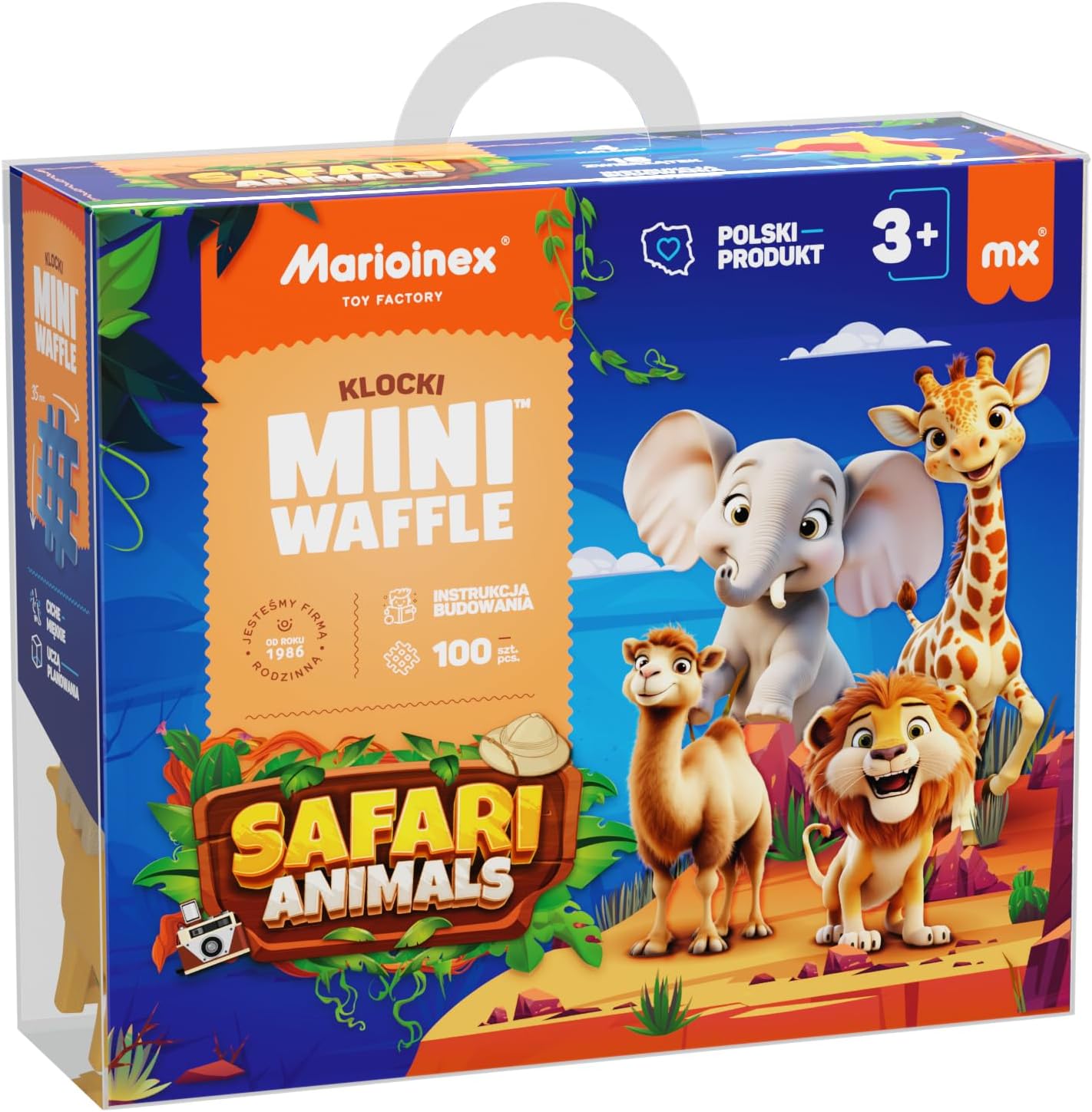 Marioinex Mini Waffle Animals Safari – Set of 100 Pieces