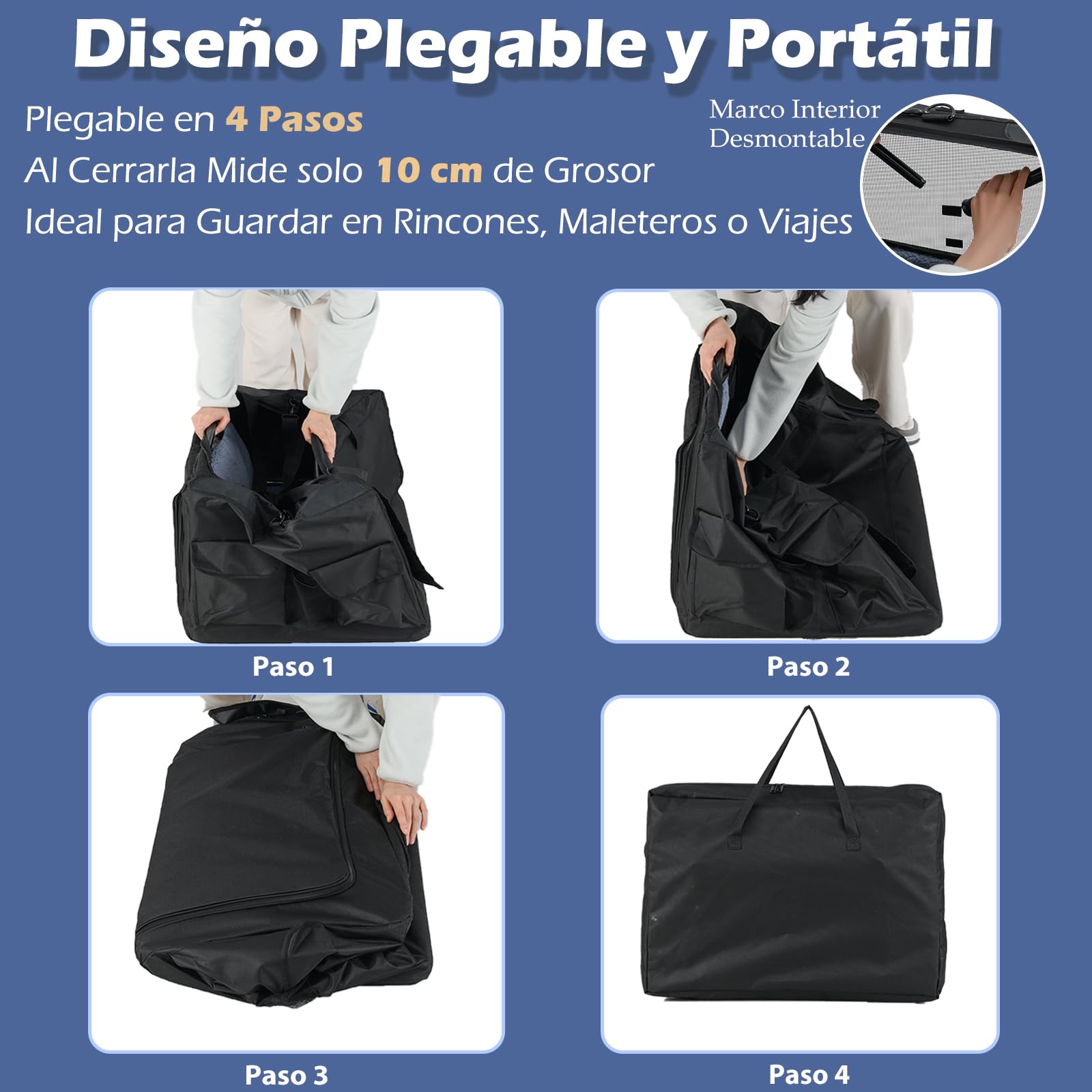 GYMAX Transportín para Perros, Mochila Extensible para Gatos con Ventanas de Malla, Espacio Extra, Bolsillos Laterales y Portavasos, Alfombra Suave, Bolsa para Mascotas Plegable (Negro+Gris, S)