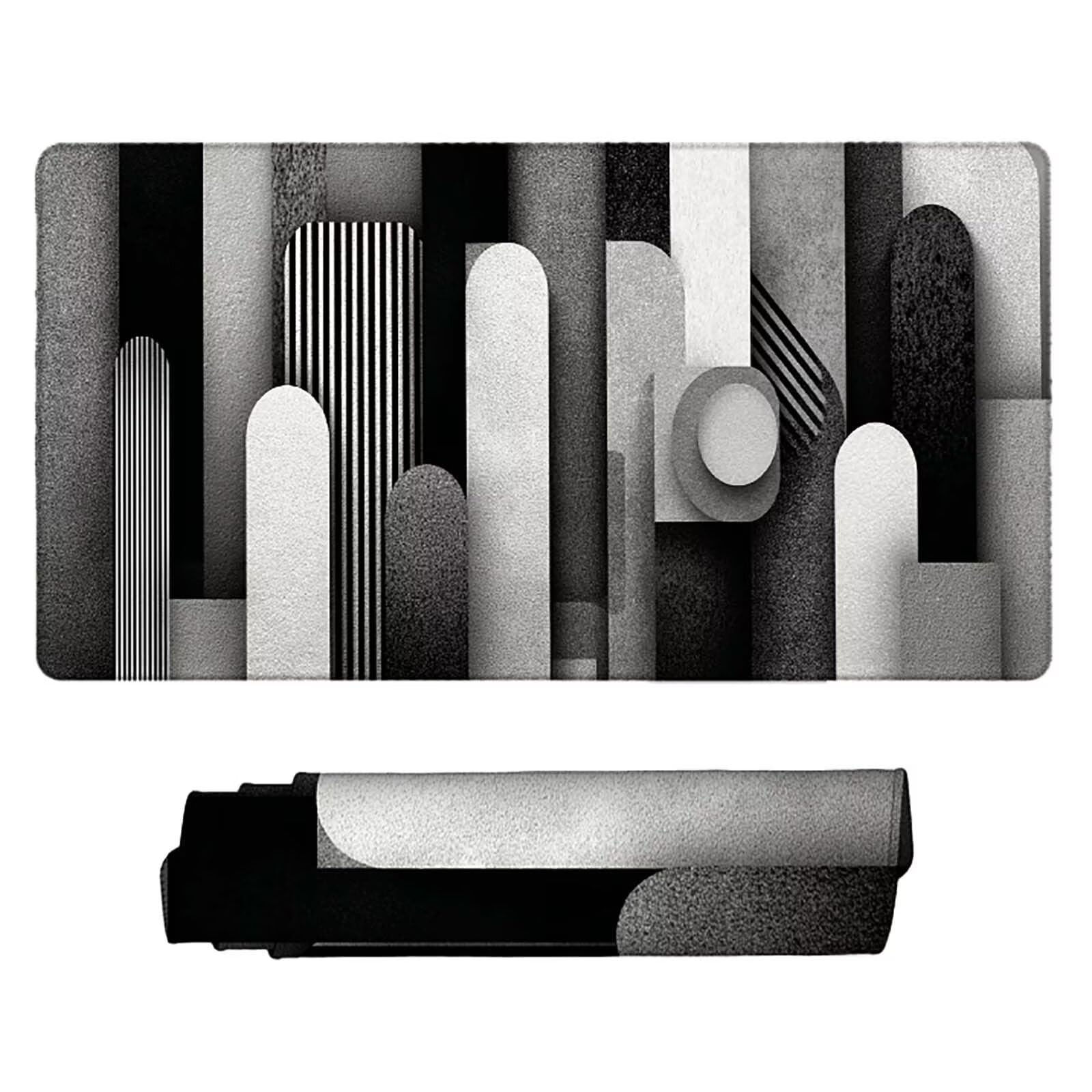 Tappetino Mouse XXL 1000x500mm Grigio Mousepad Geometria Tappetino Scrivania Grande, con base in Gomma Antiscivolo, Impermeabile Sottomano Scrivania per Computer, Ufficio, Accessori Gaming 5-2422q