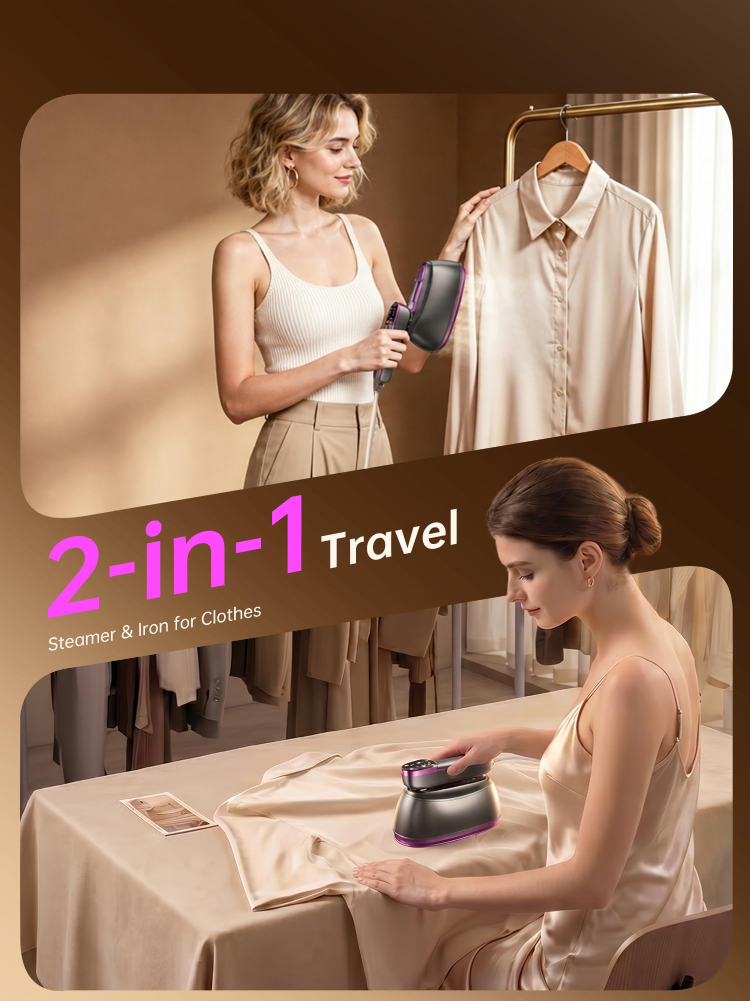 DRFLASH 2-in-1 Steamer & Travel Iron - Wrinkle-Free! -2