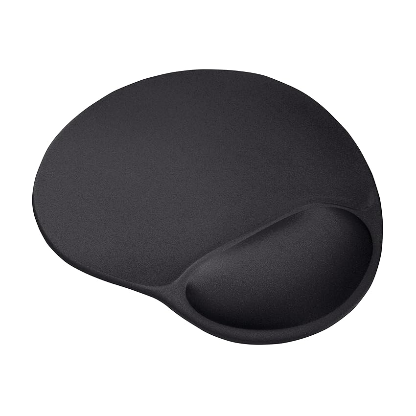 Trust BigFoot Tappetino per Mouse, Ergonomico, con Poggiapolsi in Gel, Fondo Antiscivolo, Superficie in Microfibra, Nero