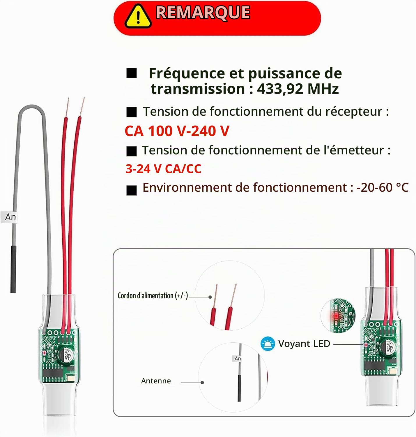 BITIWEND Kit d'extension de Signal Radio sans Fil pour Sonnette et Gong