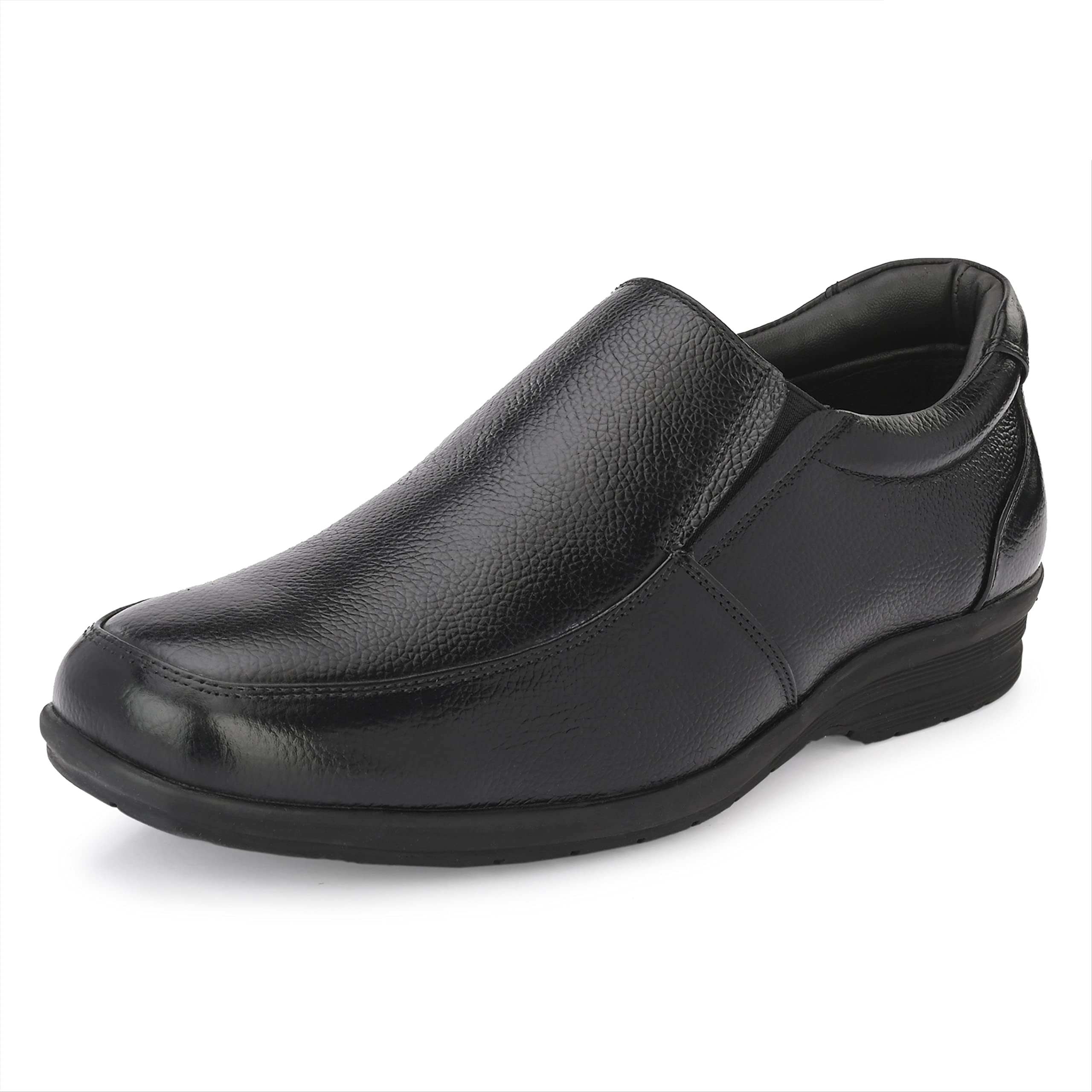 Auserio Men's Full Grain Leather Slip On Formal Shoes | Anti Skid Sole & Padded Collar | with Antimicrobial & Heat-Insulating | Shoes for Office & Parties & All Occassions (SSE 004.005.006)