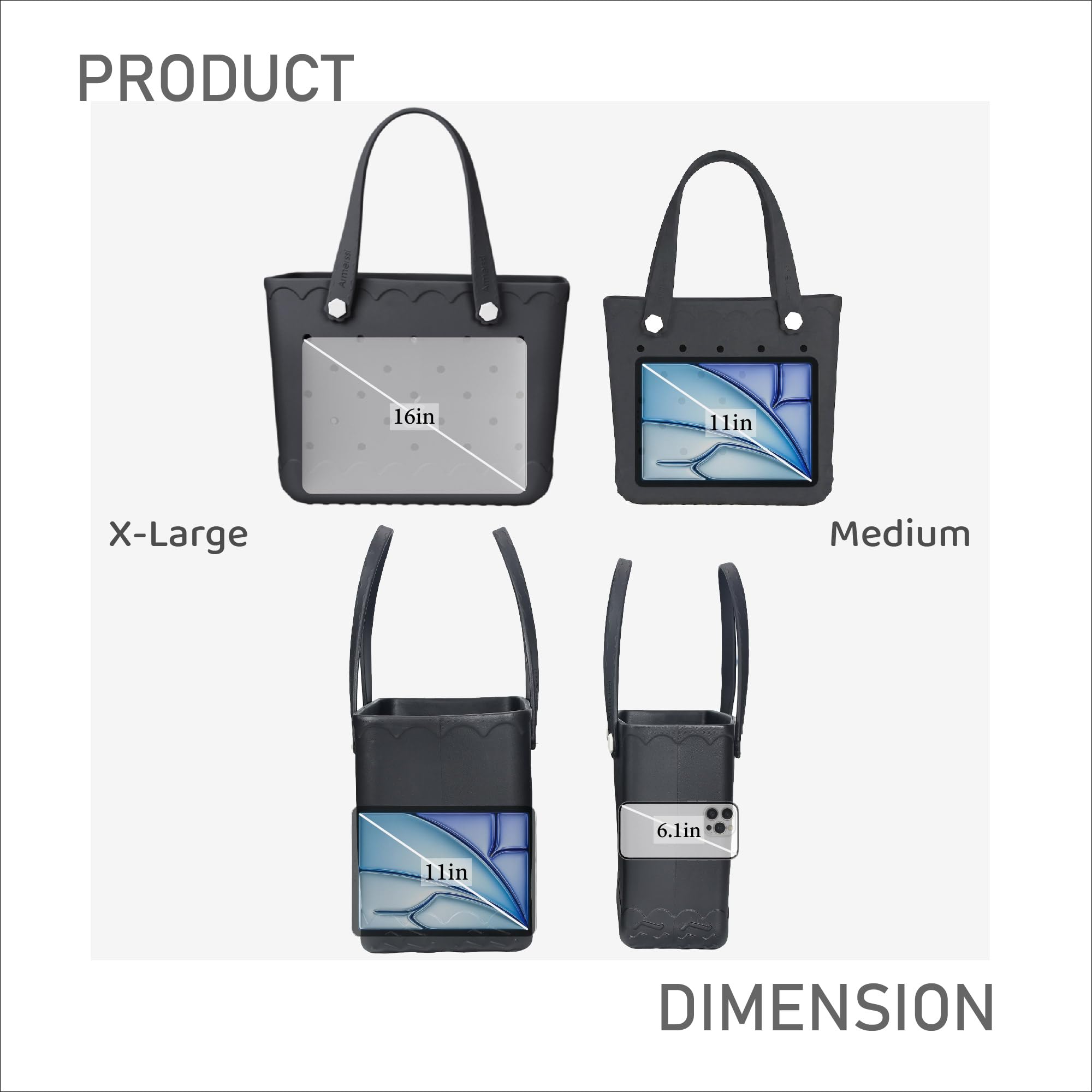 Bolsa de goma para playa, impermeable, a prueba de puntas, para playa, barco, piscina, deportes