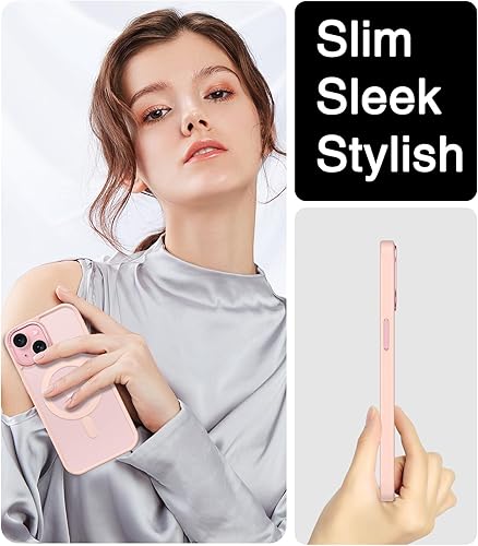 Miniatura 5 de BENTOBEN Funda magnética compatible con iPhone 15, iPhone 15 compatible con MagSafe translúcida mate a prueba de golpes para mujeres y hombres,