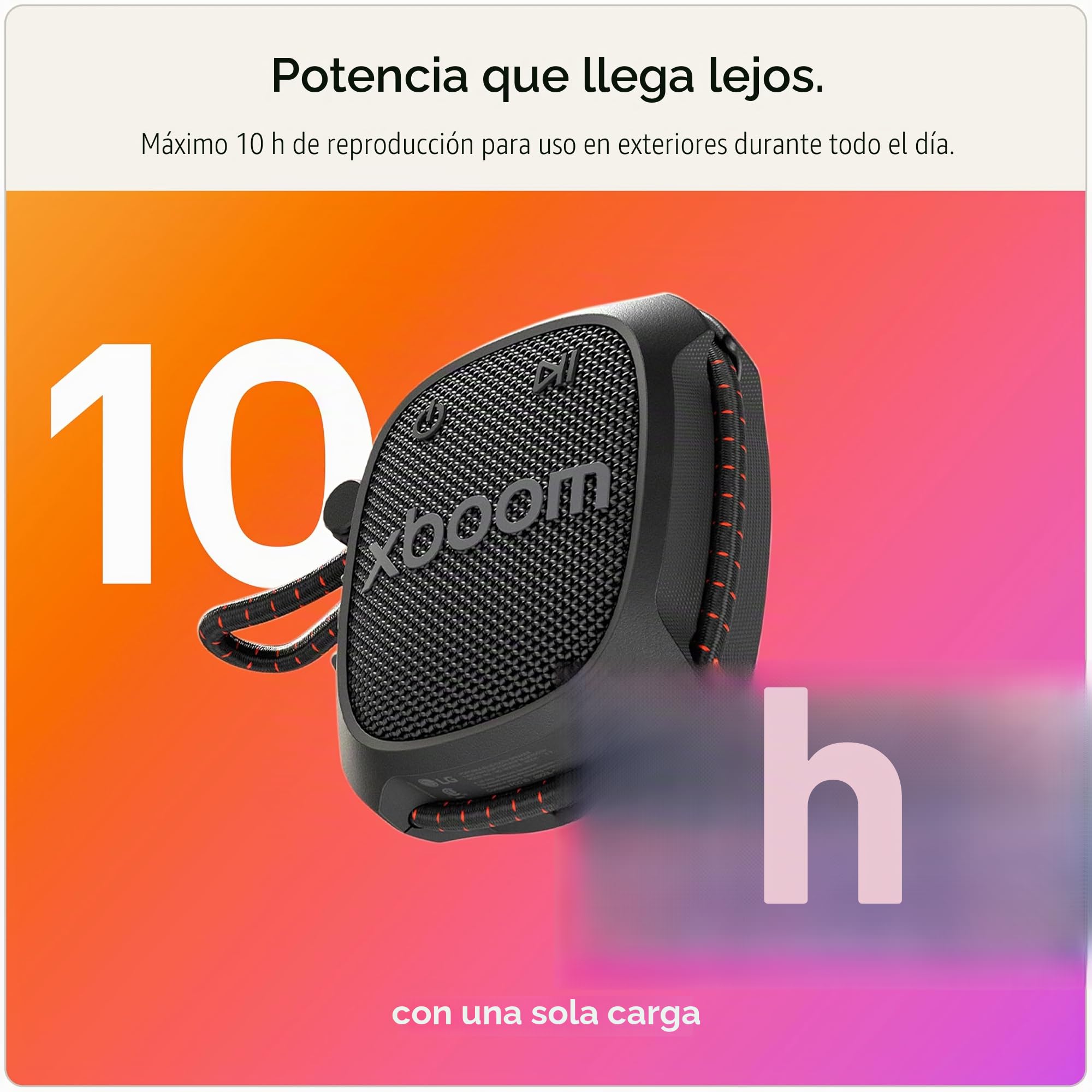 LG xboom Rock by will.i.am | Altavoz Bluetooth | Sonido Exclusivo xboom con diseño Resistente y Compacto | Negro