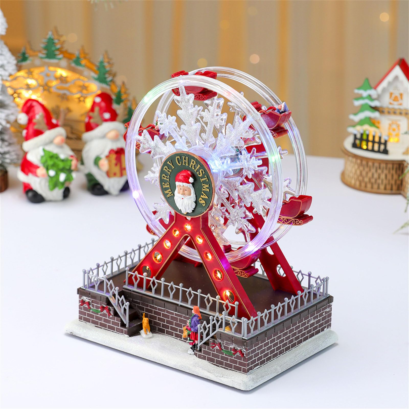 Rotante LED Musical Skywheel USB o alimentazione a batteria per festival decorazione creazione ornamento regalo USB/batteria rotante Holiday Music Box