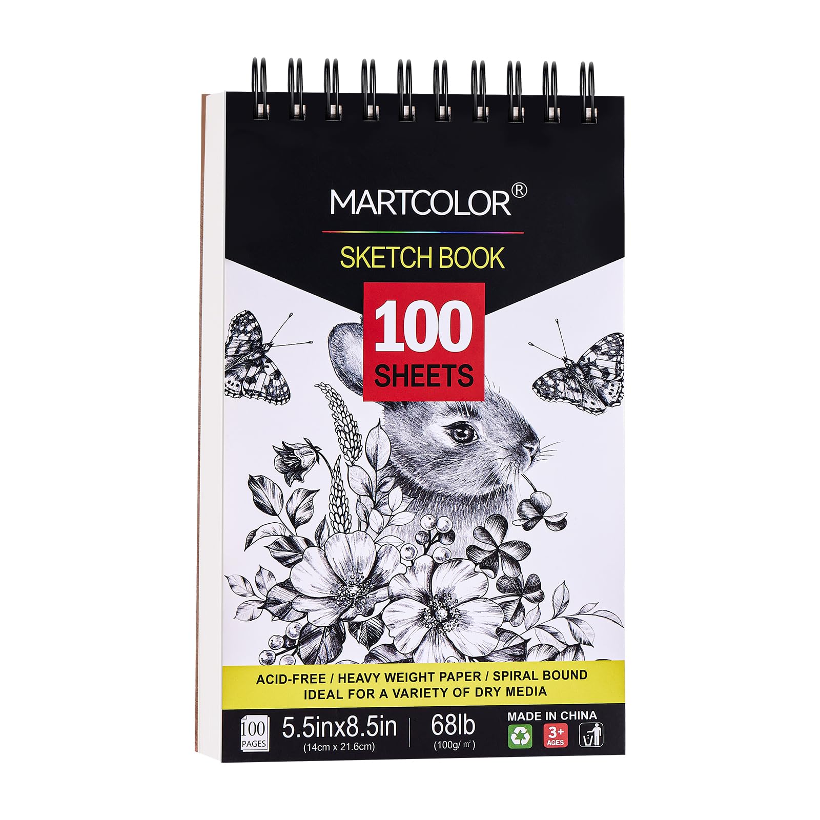 Amazon.com: MARTCOLOR 5.5X8.5” Premium Sketch Book Set, 1 Pack