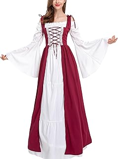 Medieval Renaissance Costume Dress for Women Halloween Cosplay Party Maxi Dresses