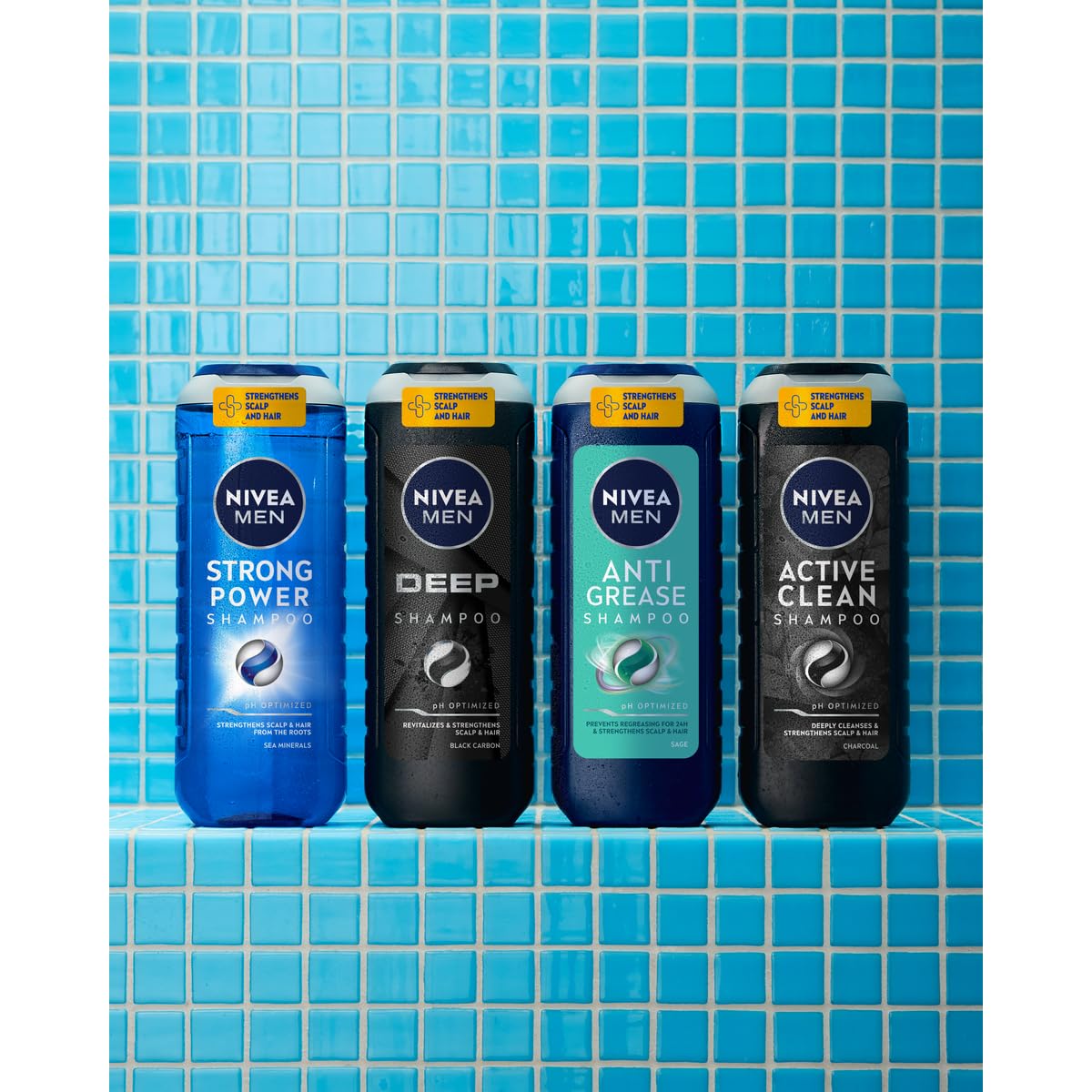 NIVEA MEN DEEP Oczyszczający Szampon do Włosów dla Mężczyzn z Czarnym Węglem 500 ml