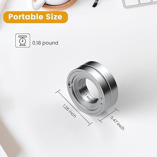 Miniatura 7 de Sowsun Anillo magnético giratorio de juguete para ansiedad, anillo mecánico de tictac, anillo deslizante de trinquete, alivio del estrés y la