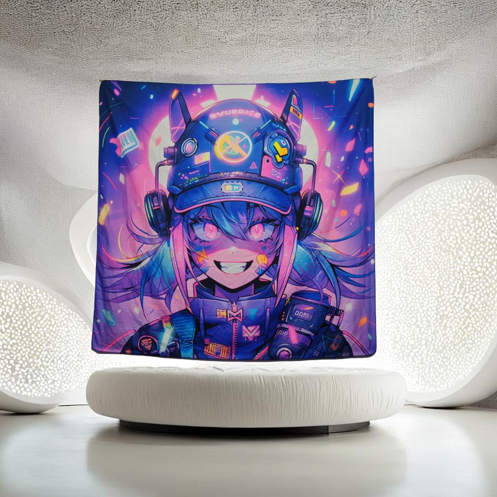 HOUHUANG Dipinti da appendere, arazzi, murales e dipinti decorativi, anime fluorescenti, cartoni animati, materiale in poliestere (150cmx 150cm) per famiglie, bar e feste all'aperto (24803)