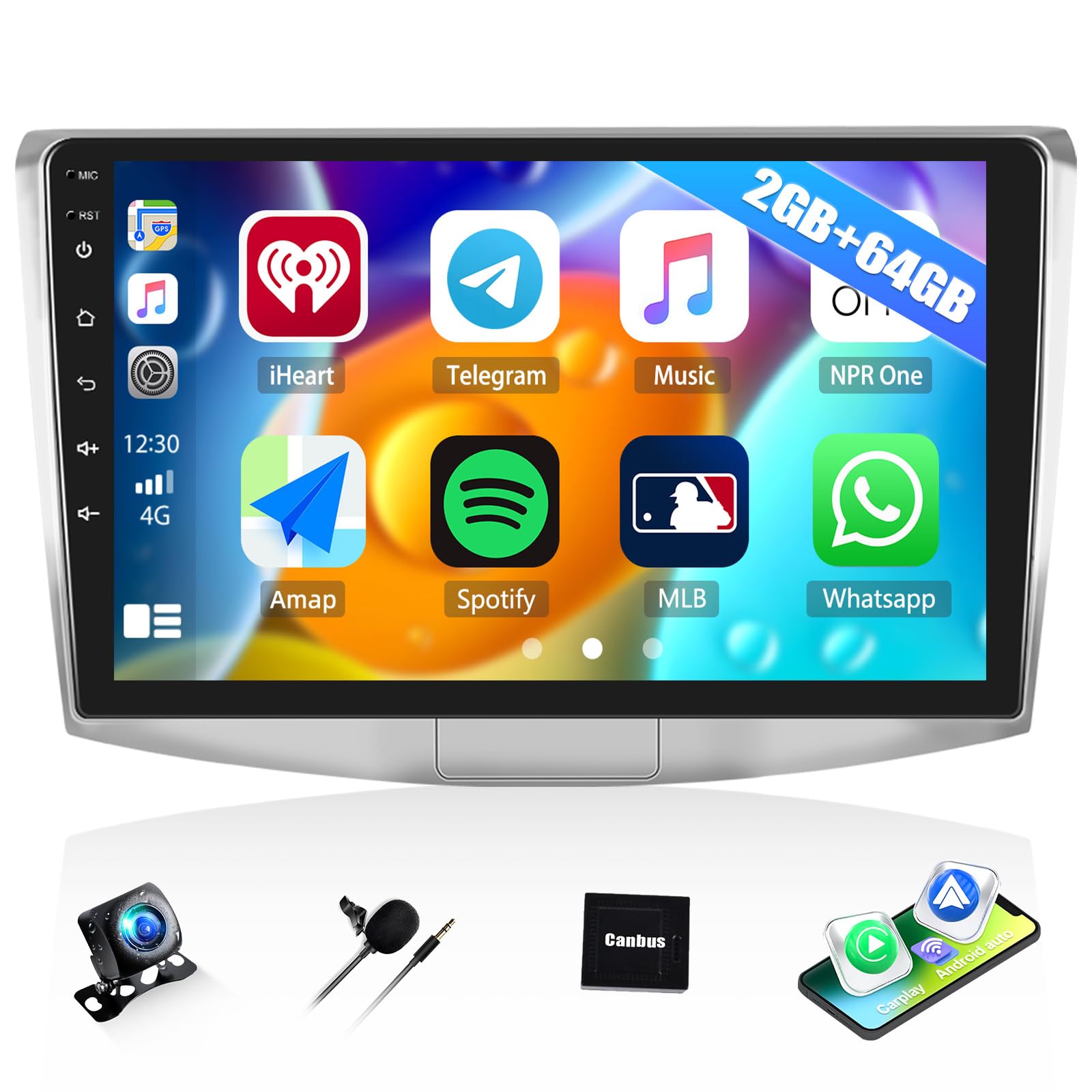 2G+64G Car Stereo Radio for Volkswagen VW Passat 2006-2011 / CC 2009-2017, 10.1” Touch Screen Android 13 Car Radio with Wireless CarPlay Android Auto, Bluetooth, WiFi, GPS Navigation, HD Backup Camera