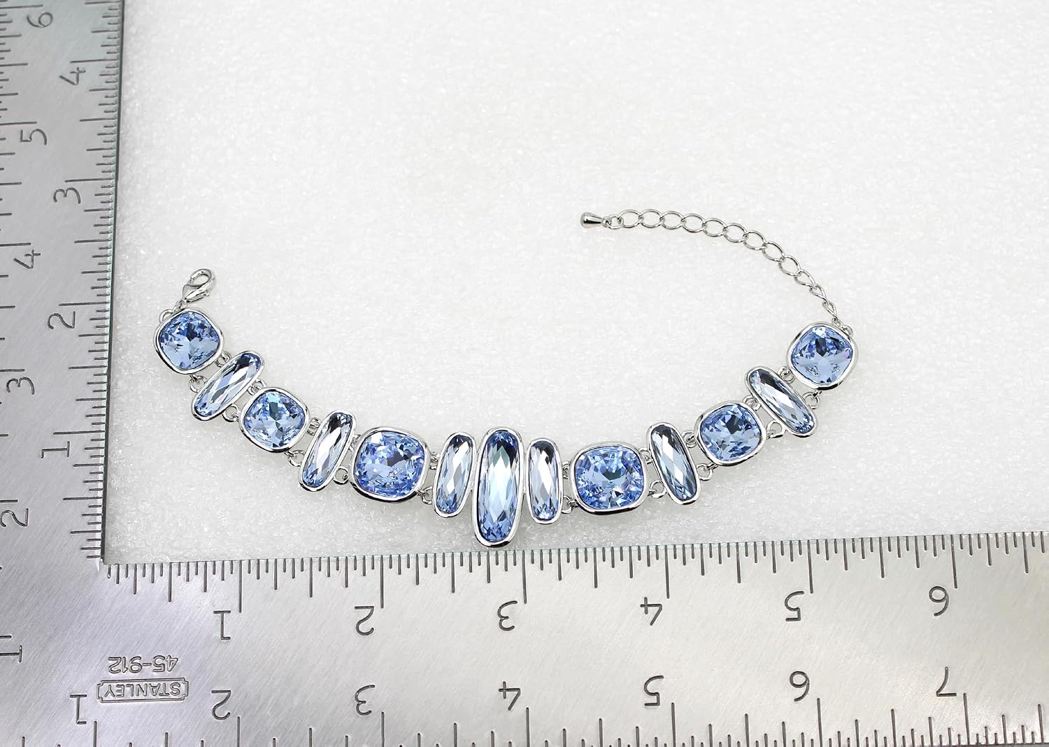 Faship Rectangle Square Crystal Floral Statement Necklace Earrings Set | Premium Rhinestone , Gorgeous, Sparkling