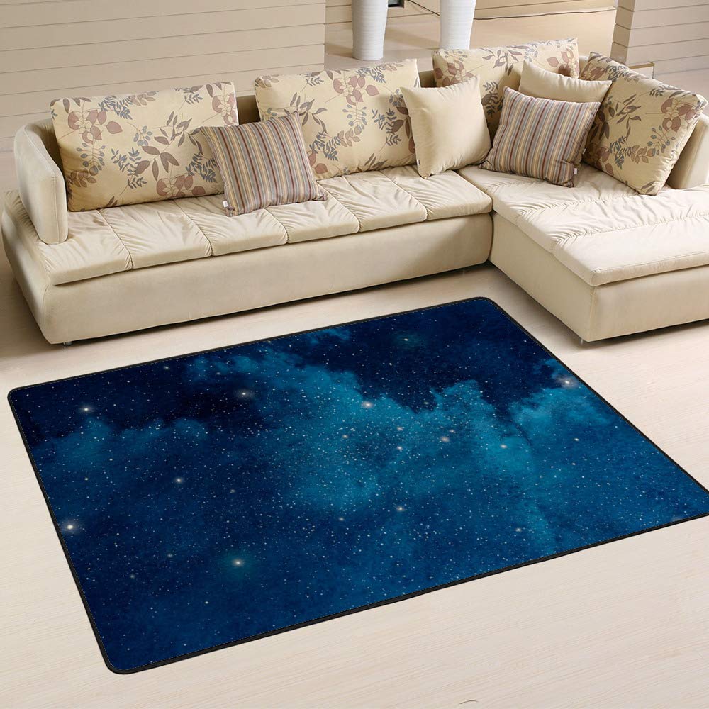Tapis galaxie laiteuse grand tapis de salon design moderne 63x48 inch