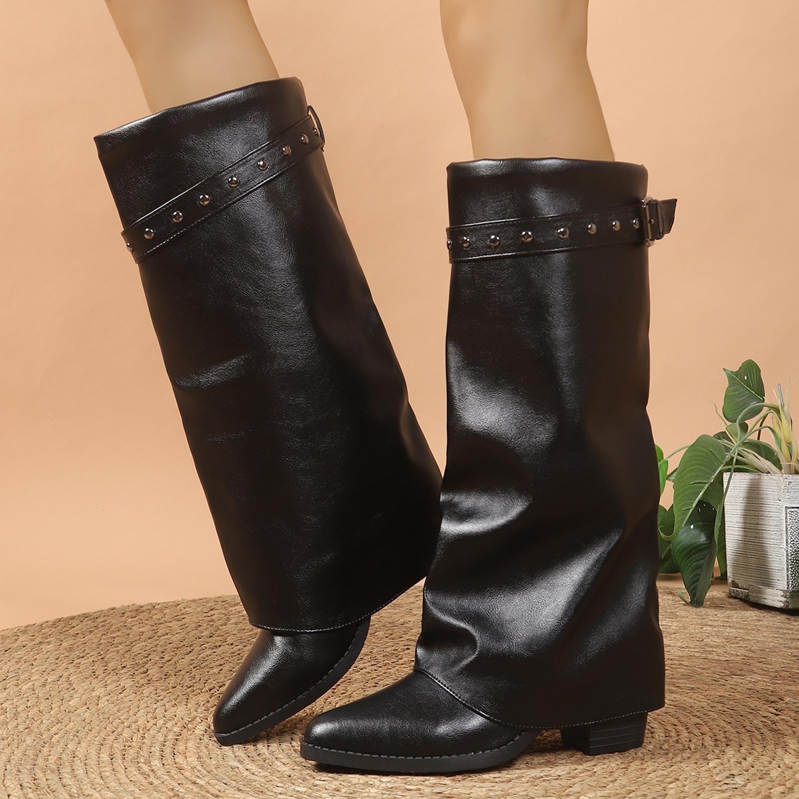 Botas Elegantes de Media caña con Parte Superior Estampada con Flores y caña con Hebilla – Calzado de otoño/tobillero para Mayor Comodidad Diaria