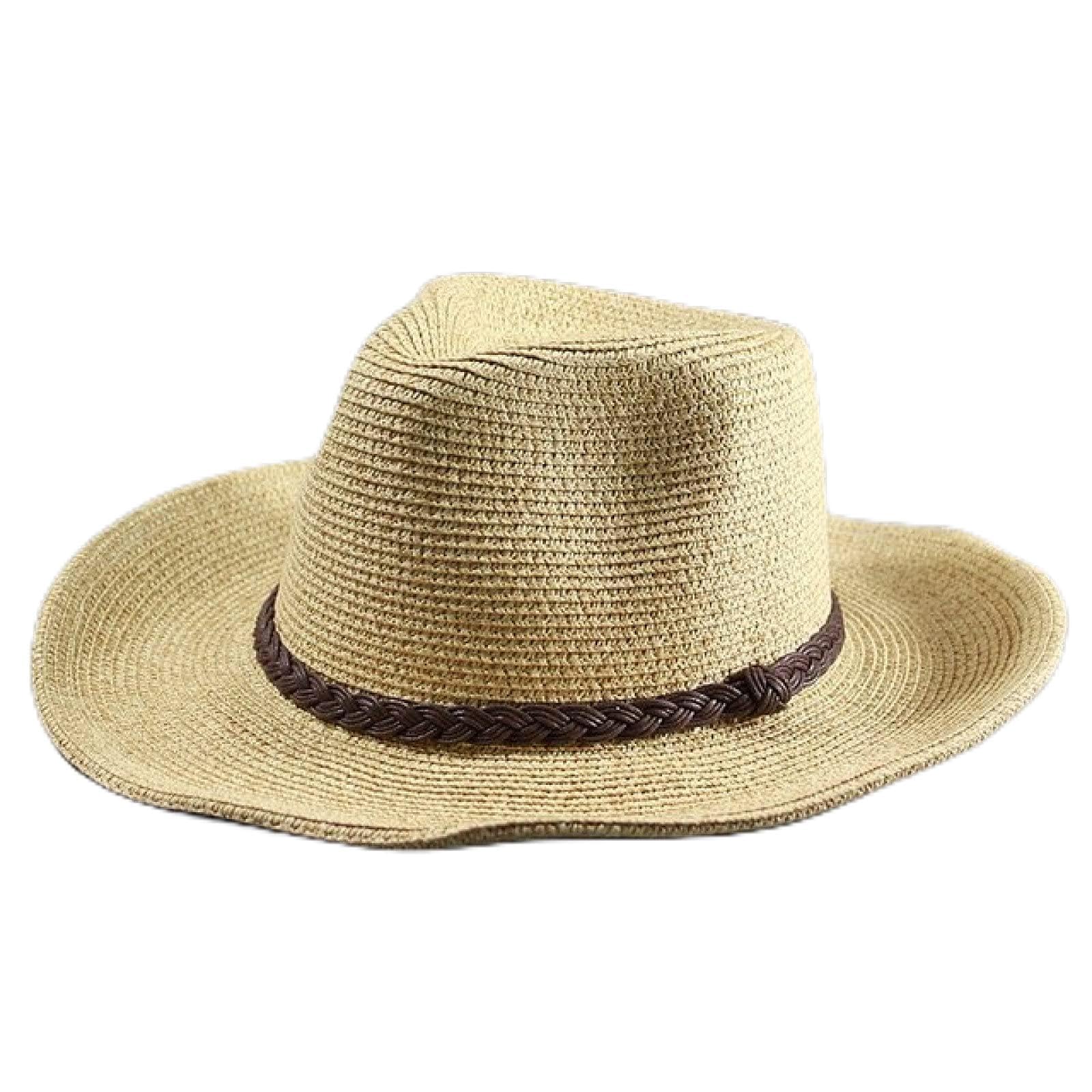 ATARSM Sombrero para el Sol para Hombre Sombrero de Paja para Hombre Sombrero de ala Ancha para Playa Gorra Plegable Big Bone Hombres de Talla Grande Sombrero Fedora 58Cm 60Cm 62Cm