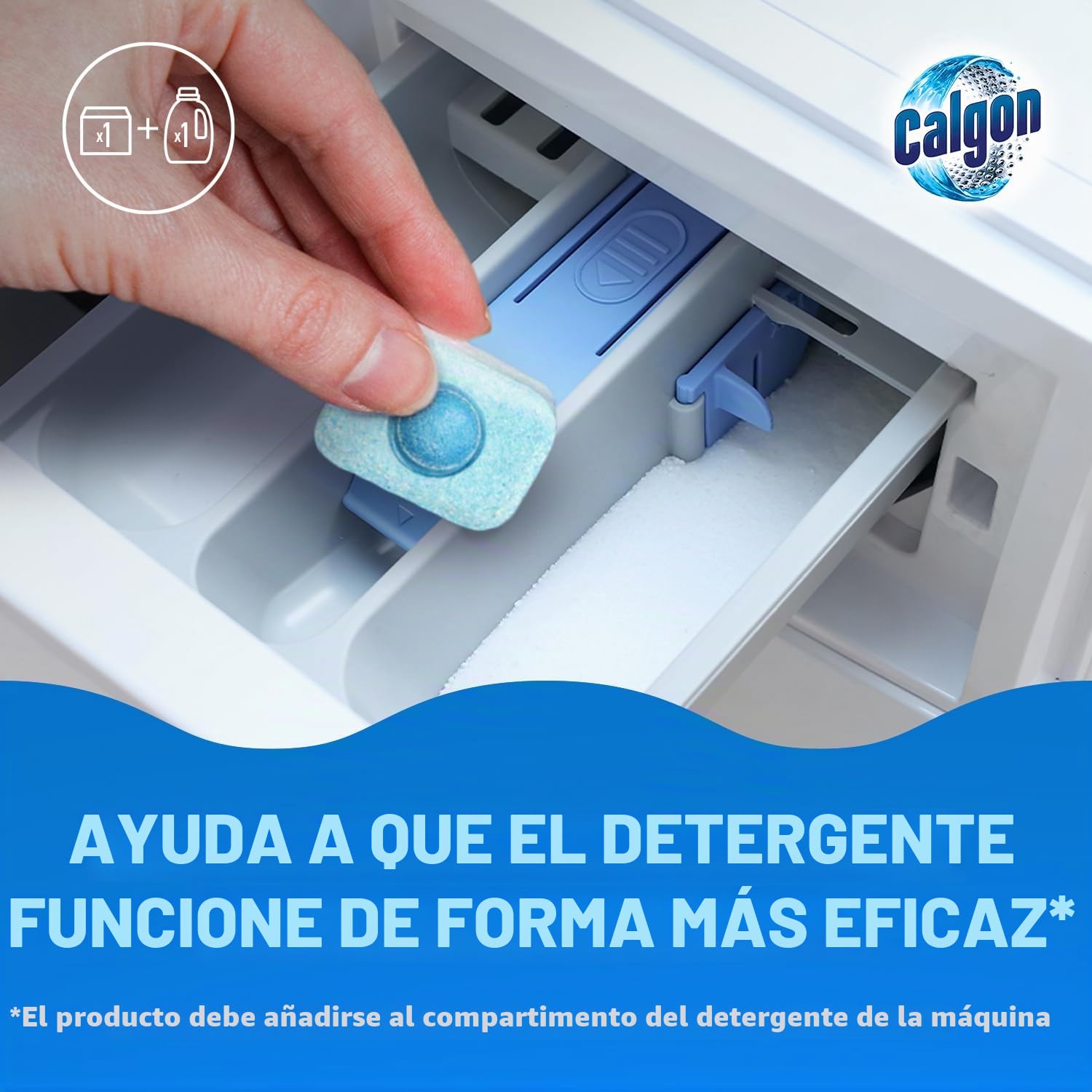 Calgon Powerball Pastillas - Antical para la Lavadora, Elimina Olores y Suciedad, en formato pastillas, 75 unidades
