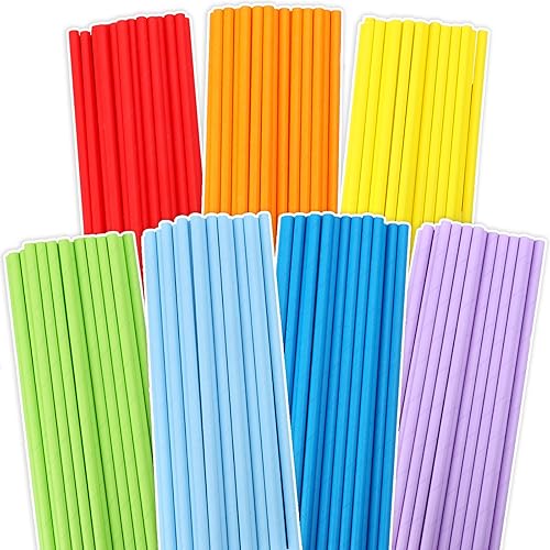Whaline 210 pajitas de papel arcoíris a rayas coloridas, pajitas de 7 colores desechables decorativas arcoíris para el día del orgullo gay, boda,