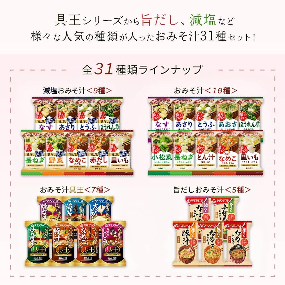Amazon | アマノフーズ フリーズドライ 味噌汁 1ヶ月 31種31食
