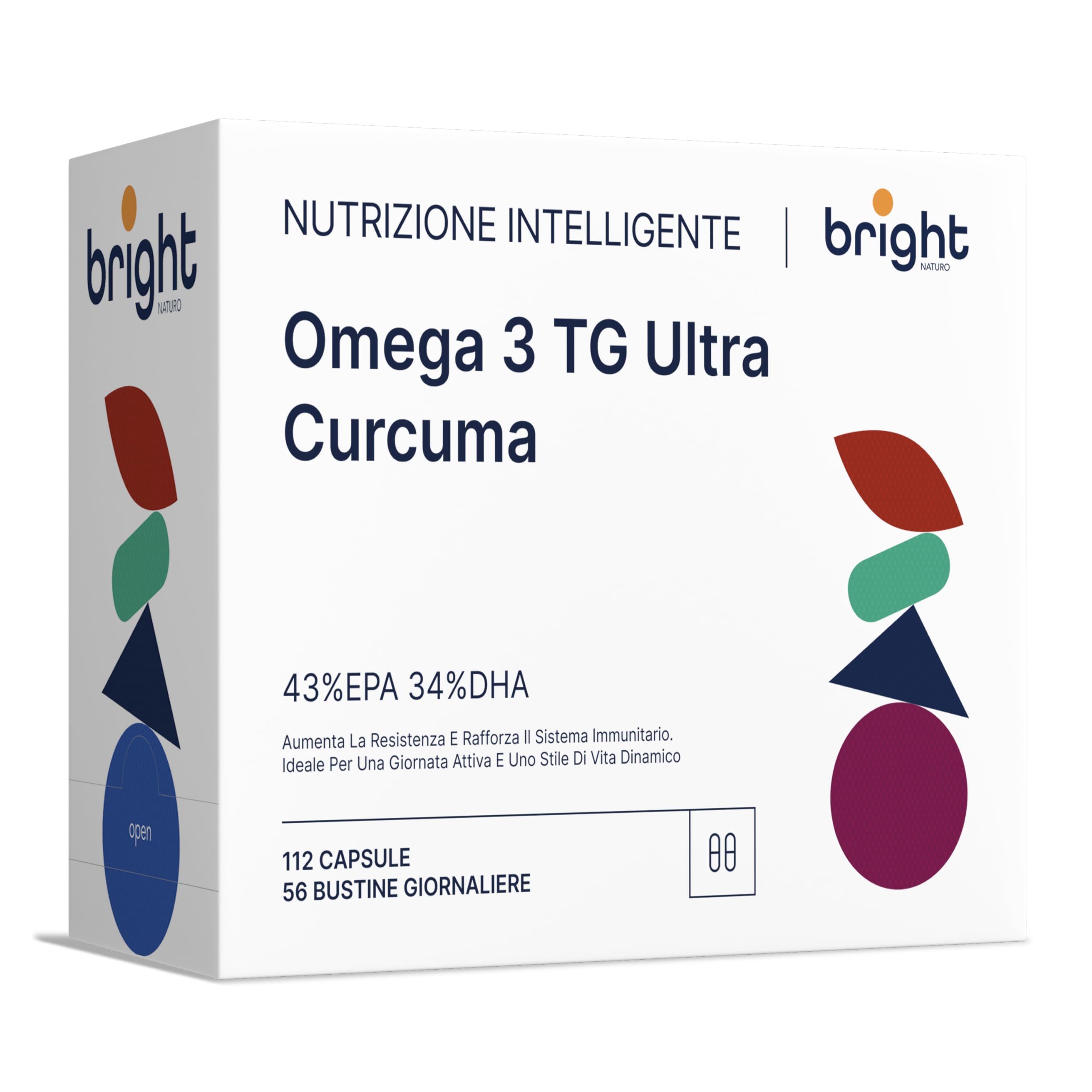 Omega 3 e Curcuma Alta Potenza – Gestione dell’Infiammazione, 2 Integratori in 1 Confezione per Salute Articolare e Cerebrale I 56 Dosi Giornaliere