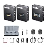 MoveLink II M2 Wireless Lavalier Microphone System(2 TX + 1 RX + Charging Case), 2.4G Wireless Noise Cancelling Mic, 100m(328ft) Range for Camera, Computer, Smartphone TikTok Interview Recording