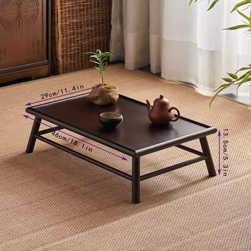 Japanese Style Wood Bench Stool, Low Dining Table, Small Drawing Reading Studying Floor Table, Low Tea Table for Sitting on The Floor, for Meditation, Dining & Spiritual Practices Sofa Table