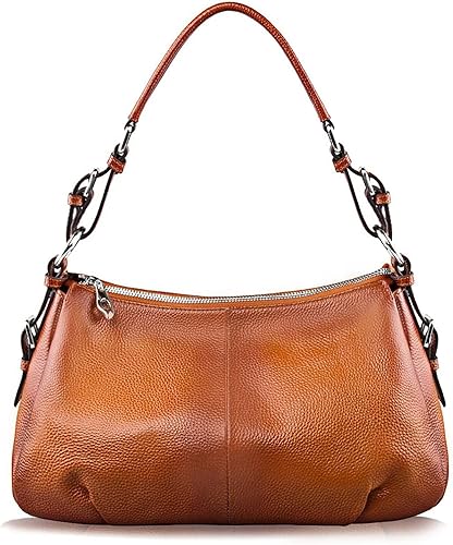 S-ZONE Bolso de hombro para mujer Hobo bolsa de hombro de cuero genuino bolso cartera Black, Brown, Wine
