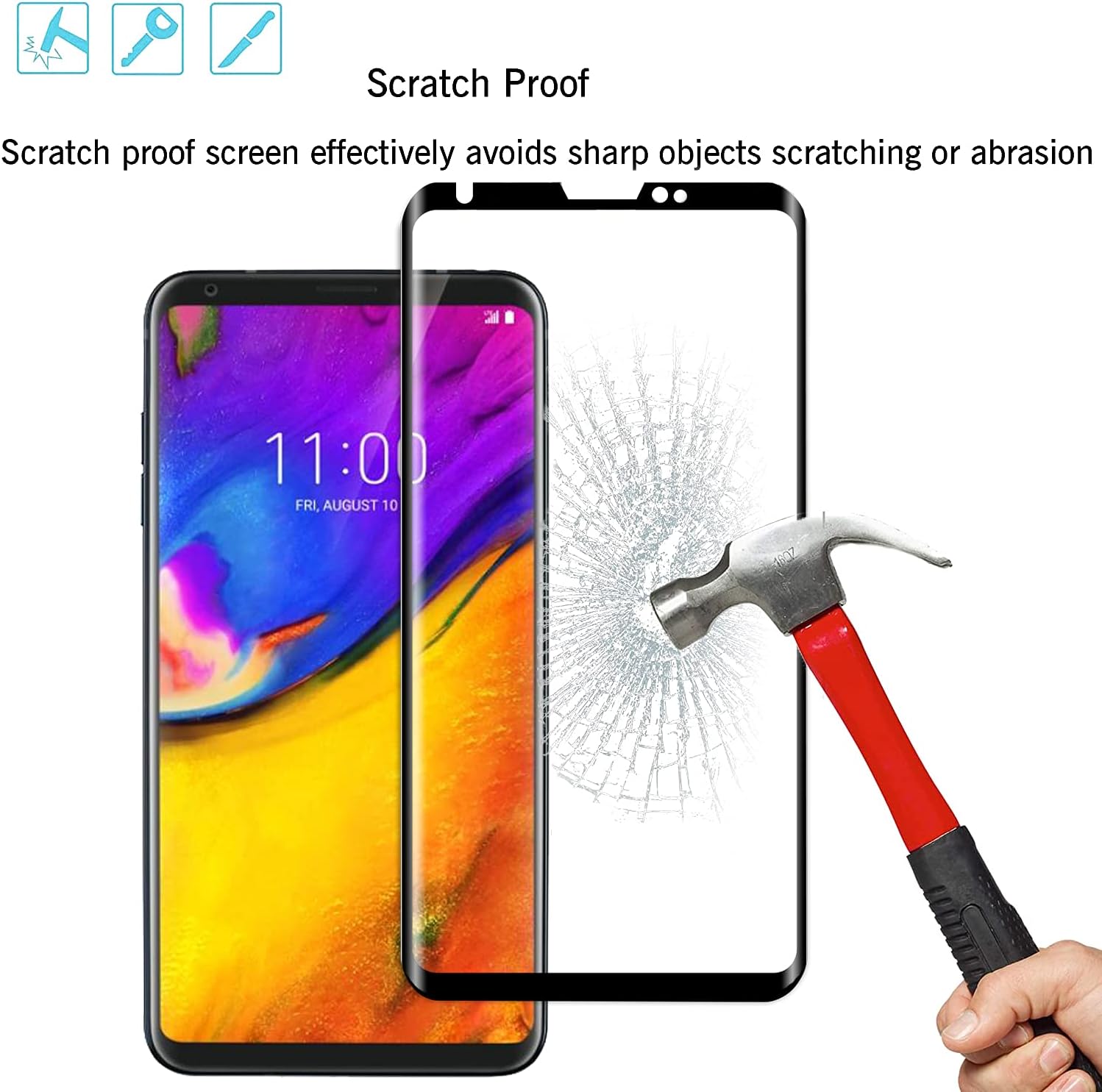 Buy Mzhki 2 Pack Compatible For Lg V35 Thinq Tempered Glass Screen Protector 3d Curved Easy To Install Bubble Free Scratch Resistant Hd Clear For Lg V35 Thinq Online In Indonesia B09bq6vksj