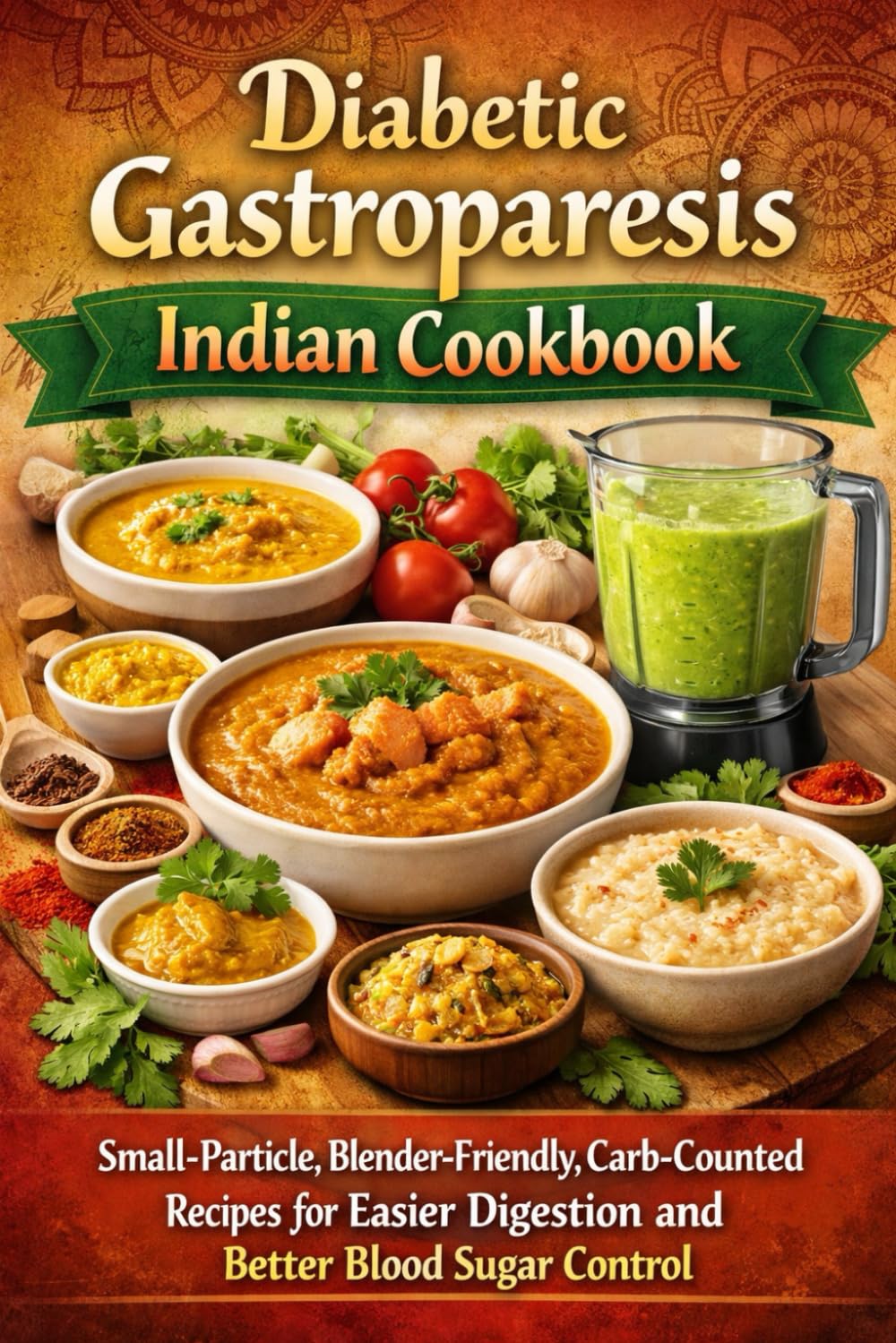 Diabetic Gastroparesis Indian Cookbook: Small-Particle, Blender-Friendly, Carb-Counted Recipes for Easier Digestion and Better Blood Sugar Control