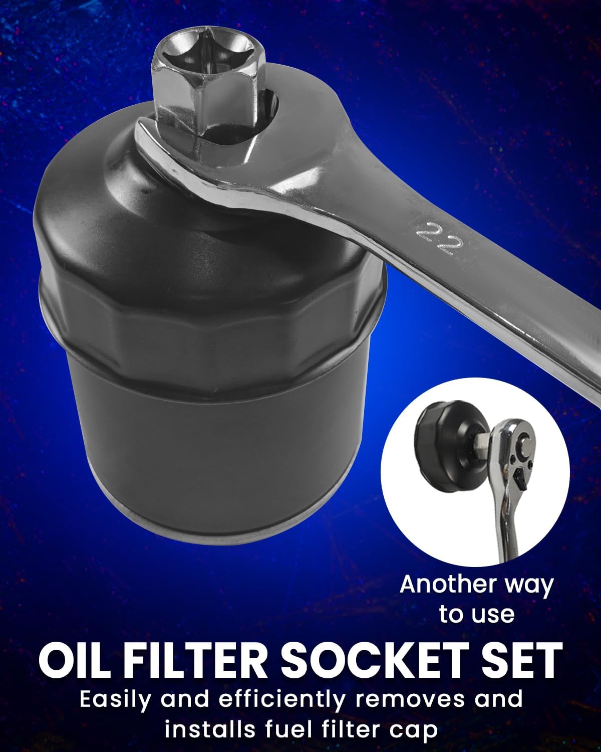 SIXIWANZI Oil Filter Socket Set, 15pc Oil Filter Wrench set for Easy Access