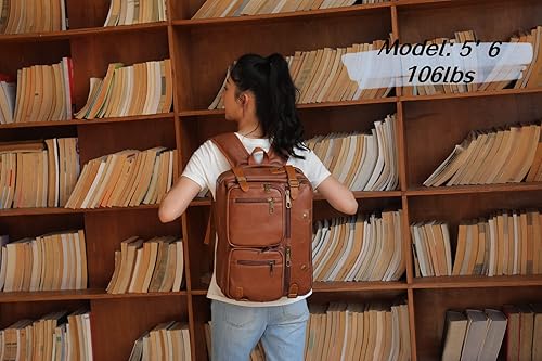 Miniatura 5 de Maletín de cuero para hombre, mochila híbrida de 17 pulgadas, bolsa de mensajero de negocios HB-22