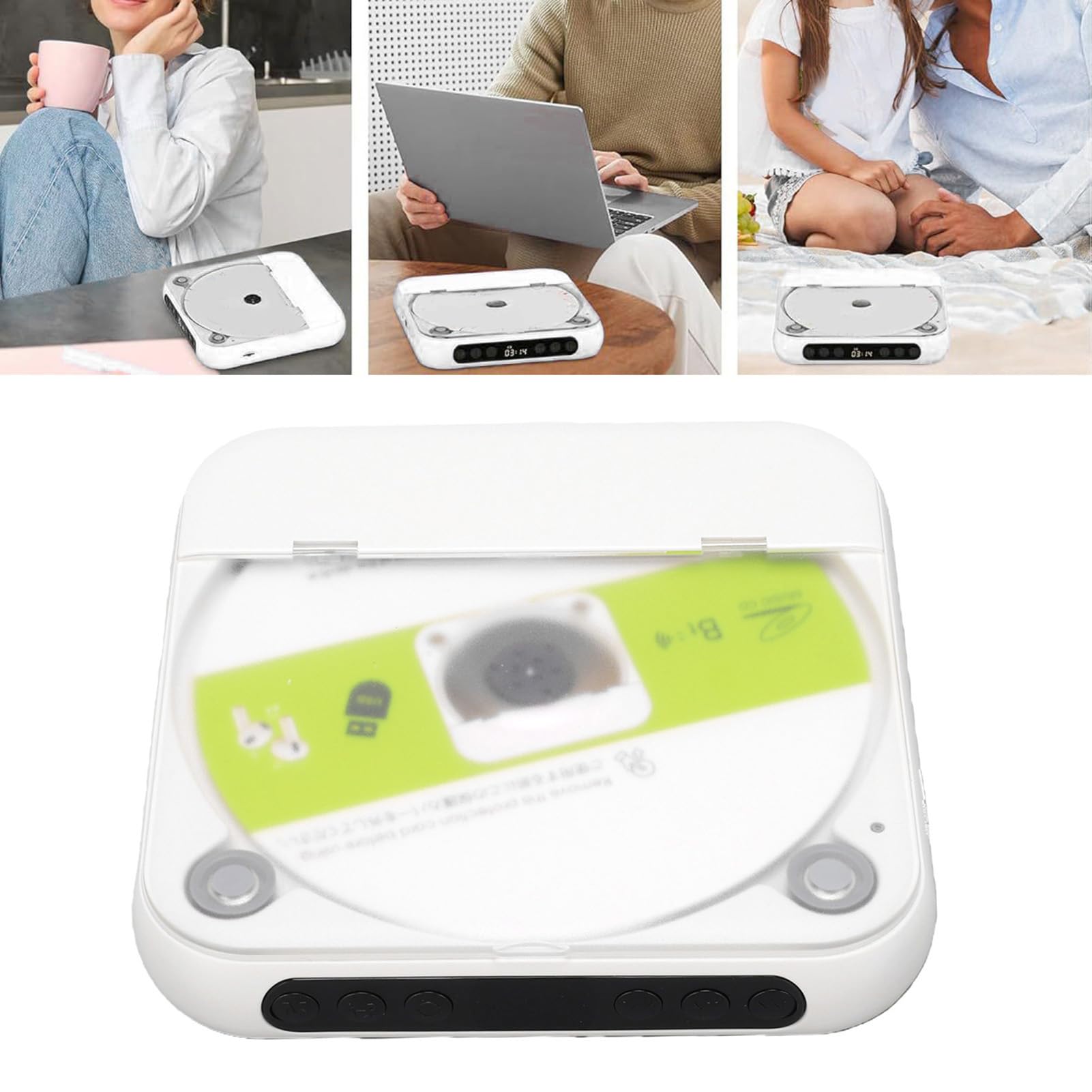 Karlak Lettore CD Doppia Cuffia Suono Ad Alta fedeltà per gli Appassionati di Musica, Batteria Portatile Agli Ioni di Litio 2000mAh