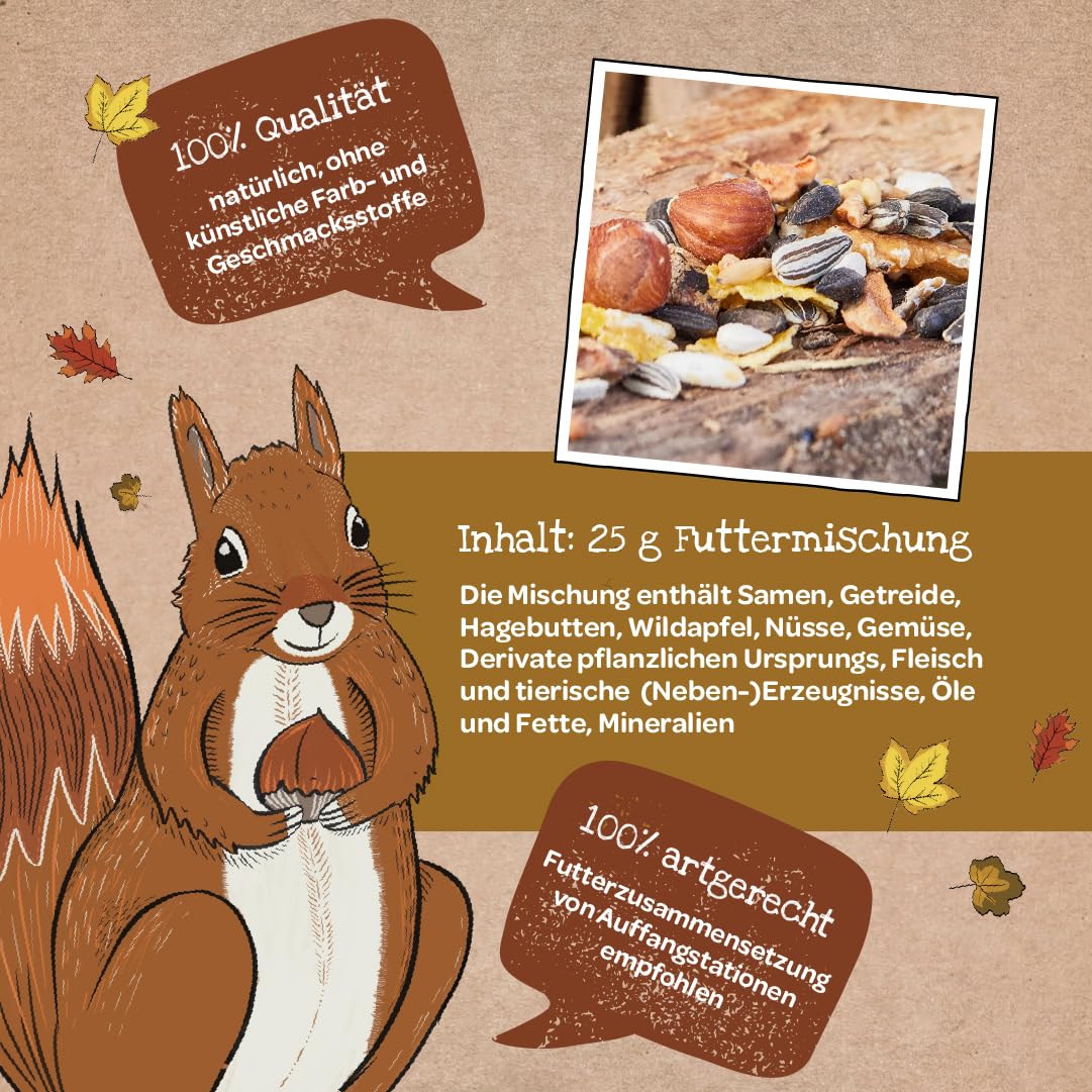 Die Stadtgärtner Petit repas - Nourriture pour écureuils - Contient des noisettes, des noix, des cynorrhodons, des raisins secs et des noix de cèdre - Nourriture naturelle pour les écureuils