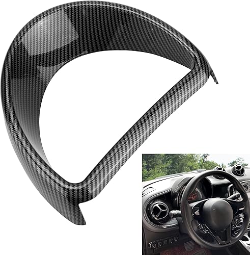 Miniatura 6 de Fydun Cubierta de tablero de instrumentos de bisel de fibra de carbono para tablero de instrumentos de repuesto para Smart Fortwopara Forfour 453