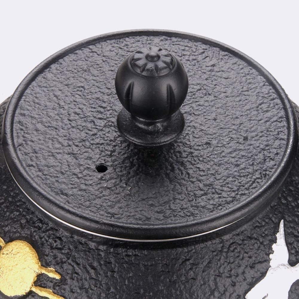 Tetera de Hierro Tetera Japonesa Tetera De 1200ML, Teteras De Hierro Fundido, Proceso Sin Recubrimiento, Olla De Hierro Crudo Tetera Hierro Fundido Hervidor de Hierro Fundido