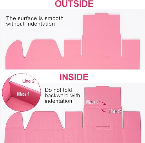 Miniatura 6 de Yihurlm Paquete de 25 cajas de envío para pequeñas empresas, cajas de envío rosas, cajas pequeñas de cartón corrugado para embalar regalos de