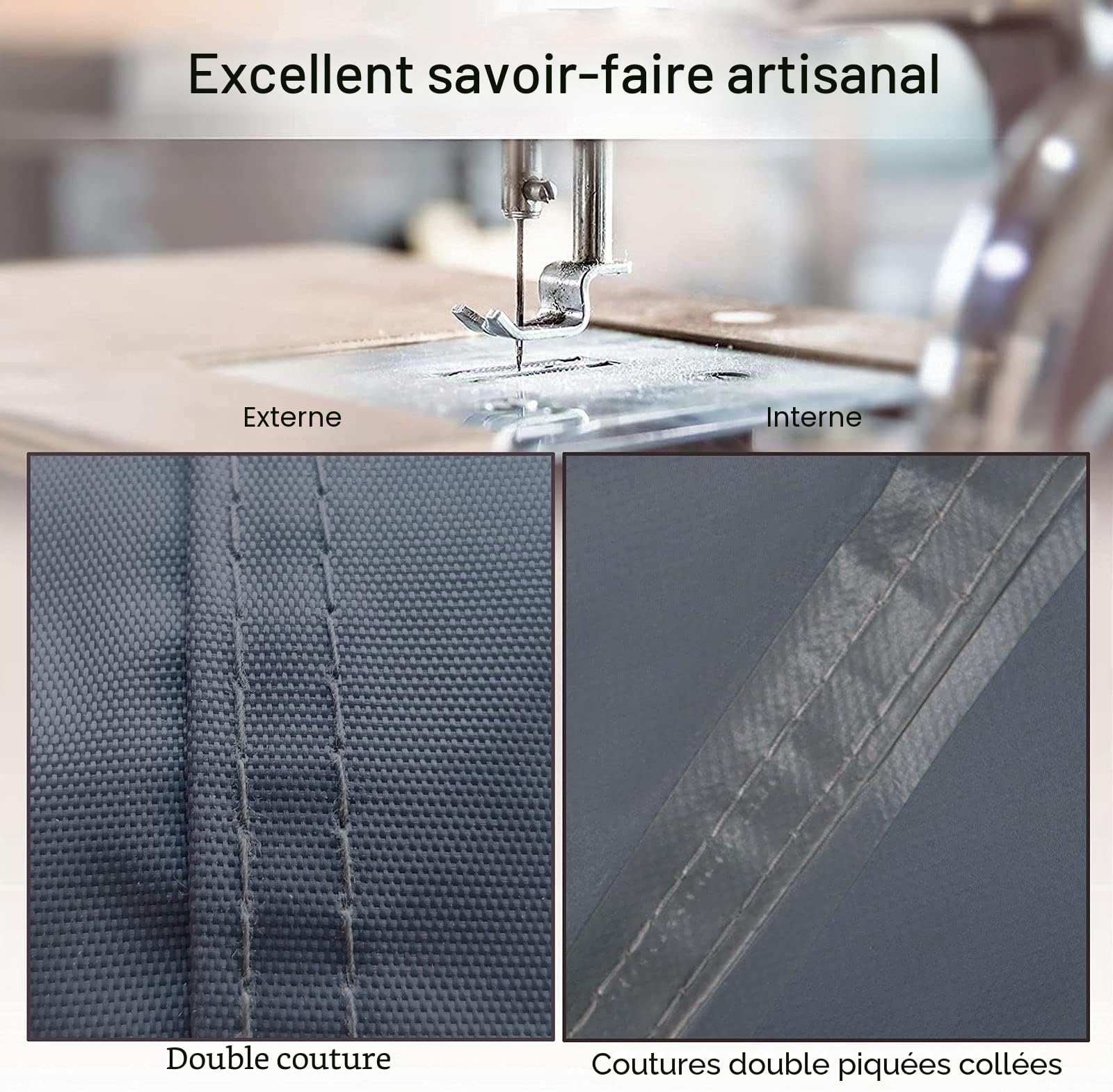 Housse de Protection pour Bain à Remous de Jardin - 220 x 220 x 30 cm - Carré - en Oxford 600D - Protector-Spa - Imperméable, Anti-poussière, Anti-UV, Coupe-Vent, Gris.