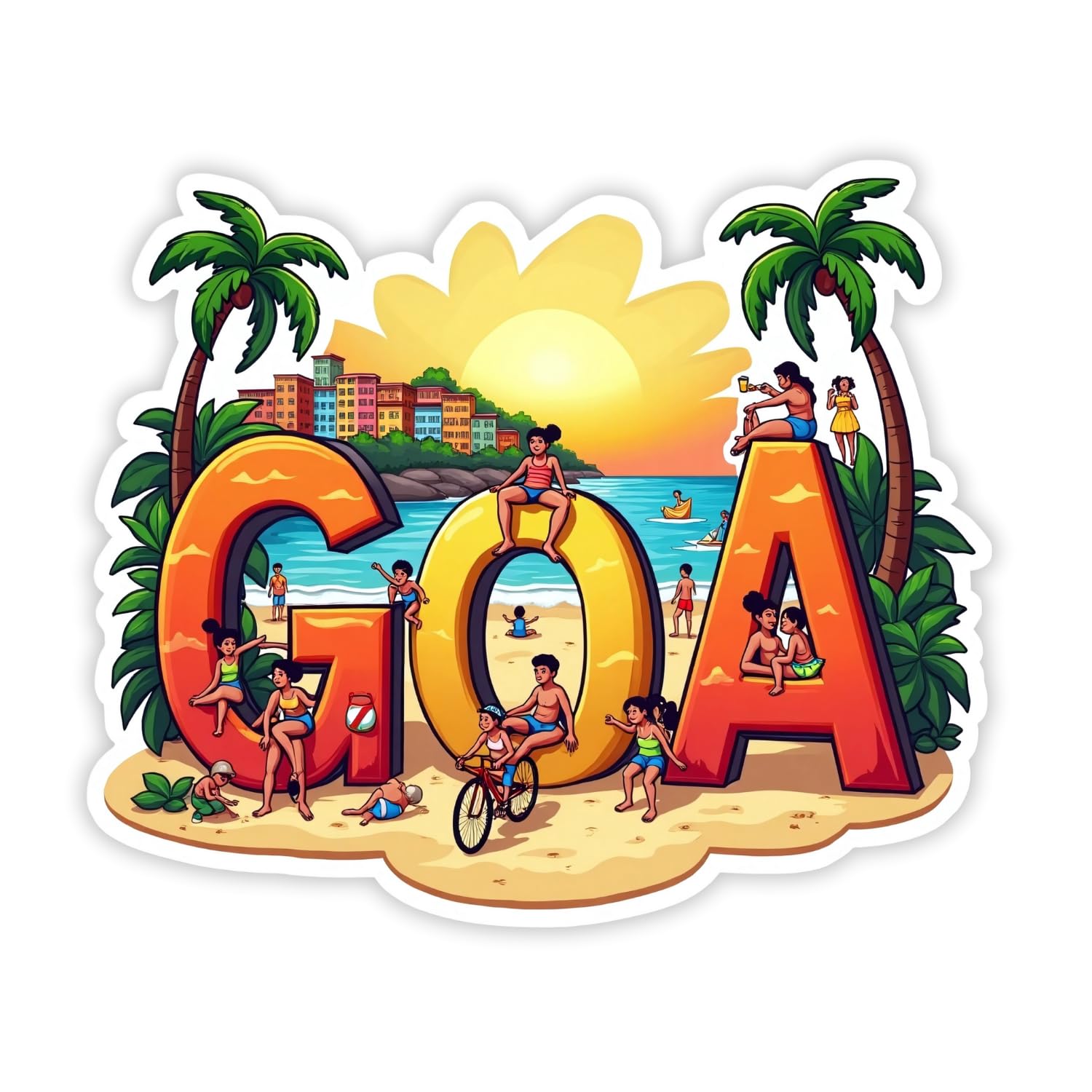 Naxon Indian State Goa Theme Souvenir Wooden Fridge Magnet for Refrigerator - Printed Fridge Magnet for Kitchen & Home Decor | Perfect Souvenir Gift | Size 3x3 in | Pack of 1