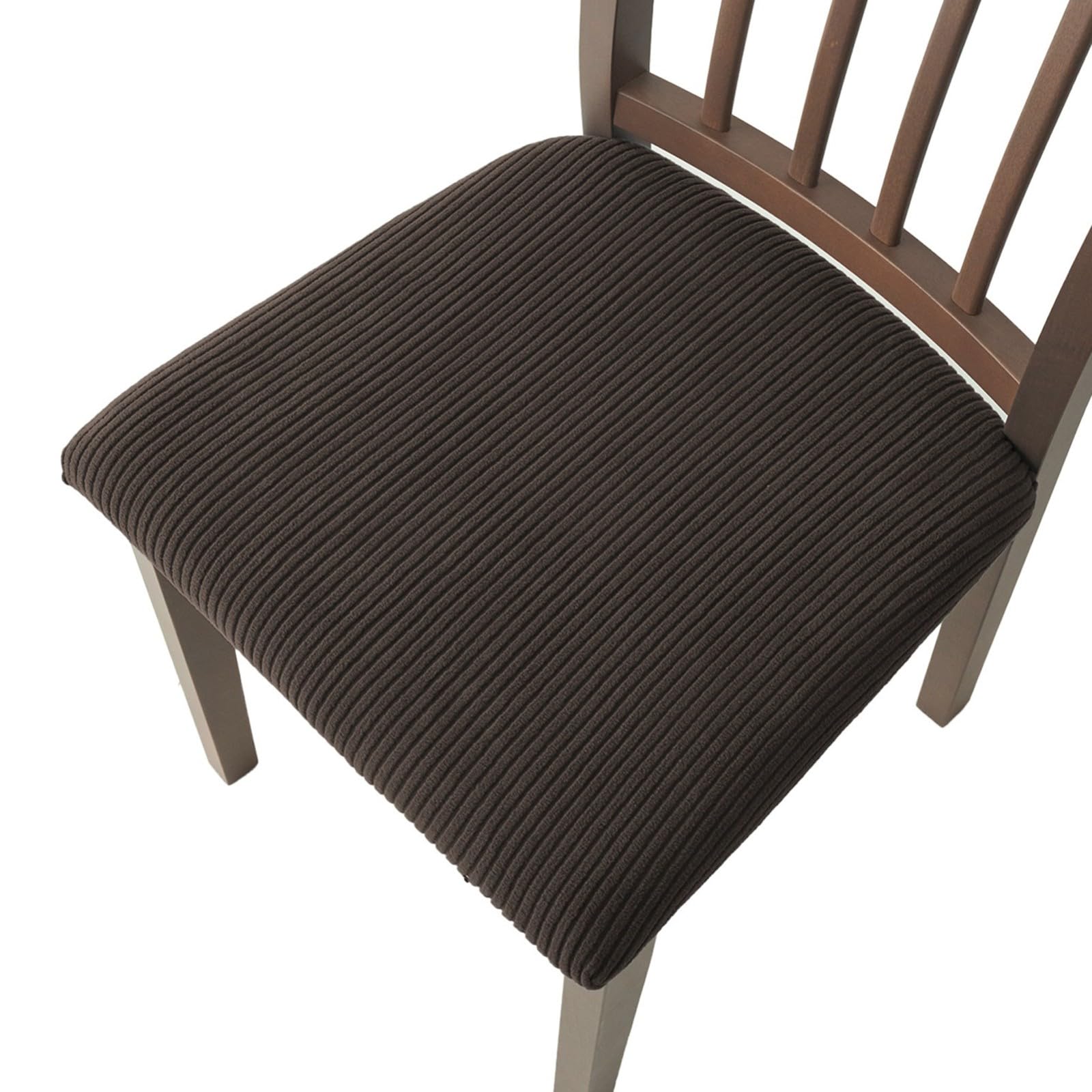 WYLEBER Seat Covers for Dining Chairs Set of 2/4/6,Mid Century Modern Stretch Seat Chair Cushion Covers,for Dinings Room Kitchen Hotel Chair Slipcovers(Coffee,6 Set)
