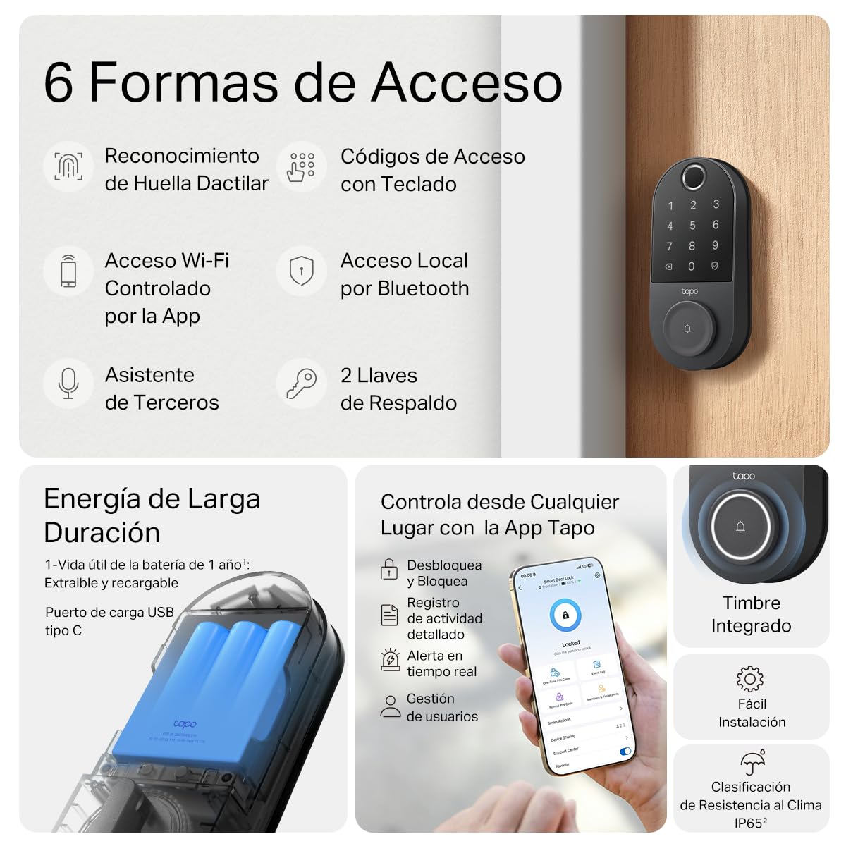 Tapo Smart Lock - Fingerprint & Wi-Fi -3